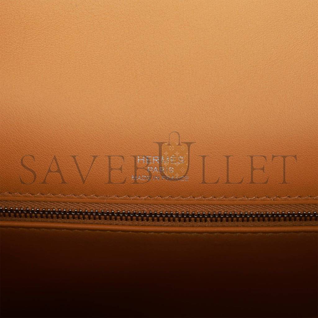 H**mes quadrille kelly sellier 28 sesame toile and swift palladium hardware (28*21*12cm)