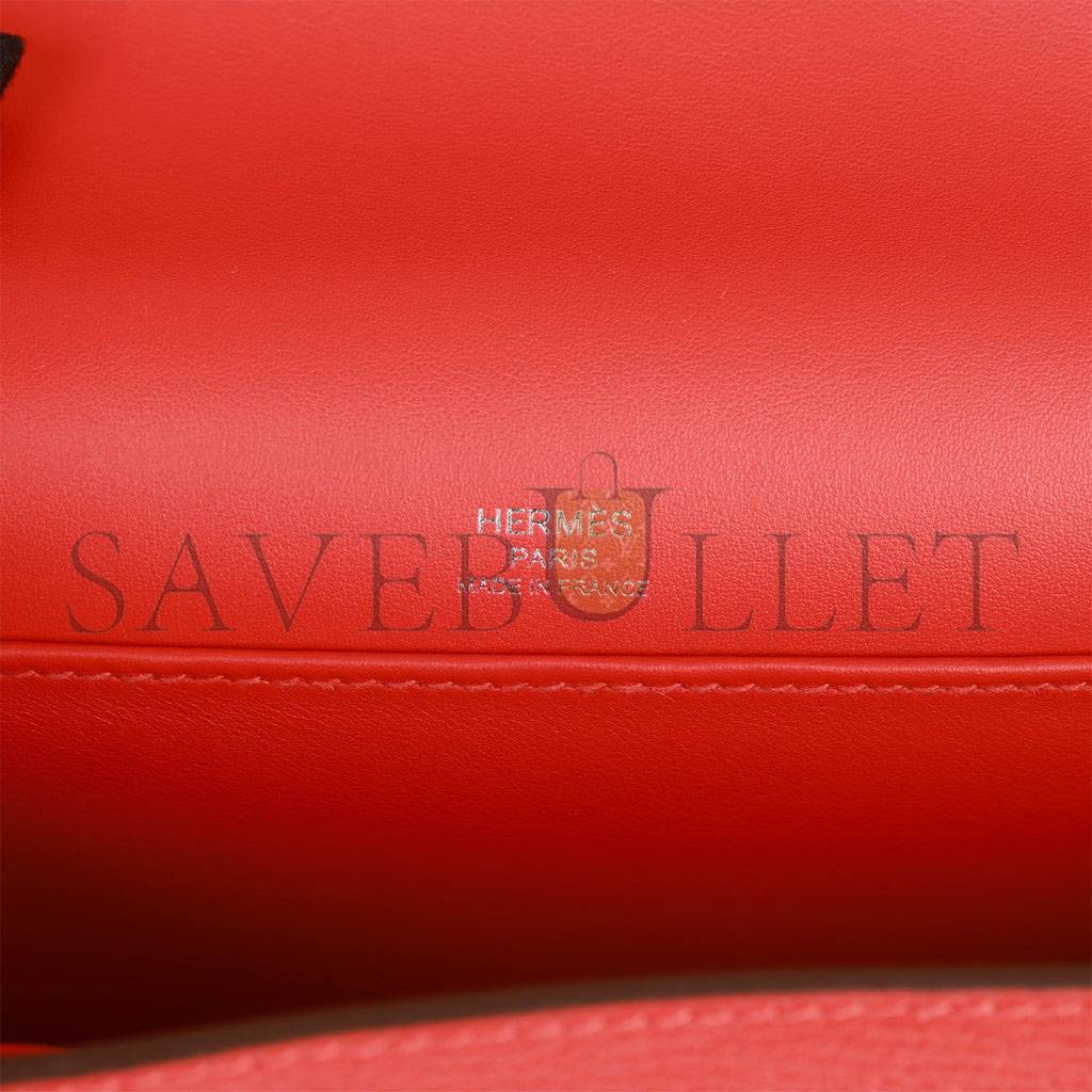 H**mes geta capucine chevre palladium hardware (20.3*14*6.4cm)