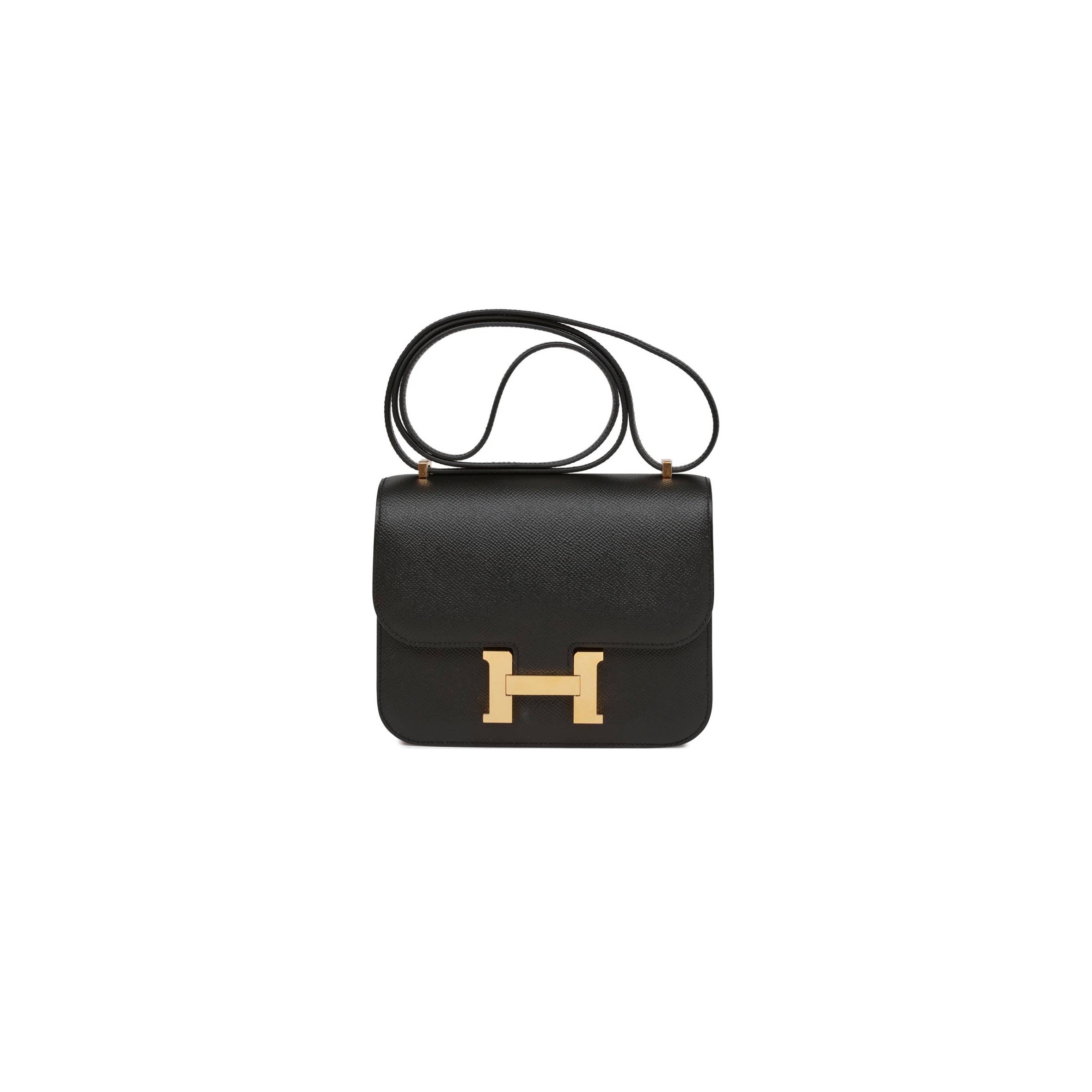 H**mes constance 18 black epsom gold hardware (18cm)
