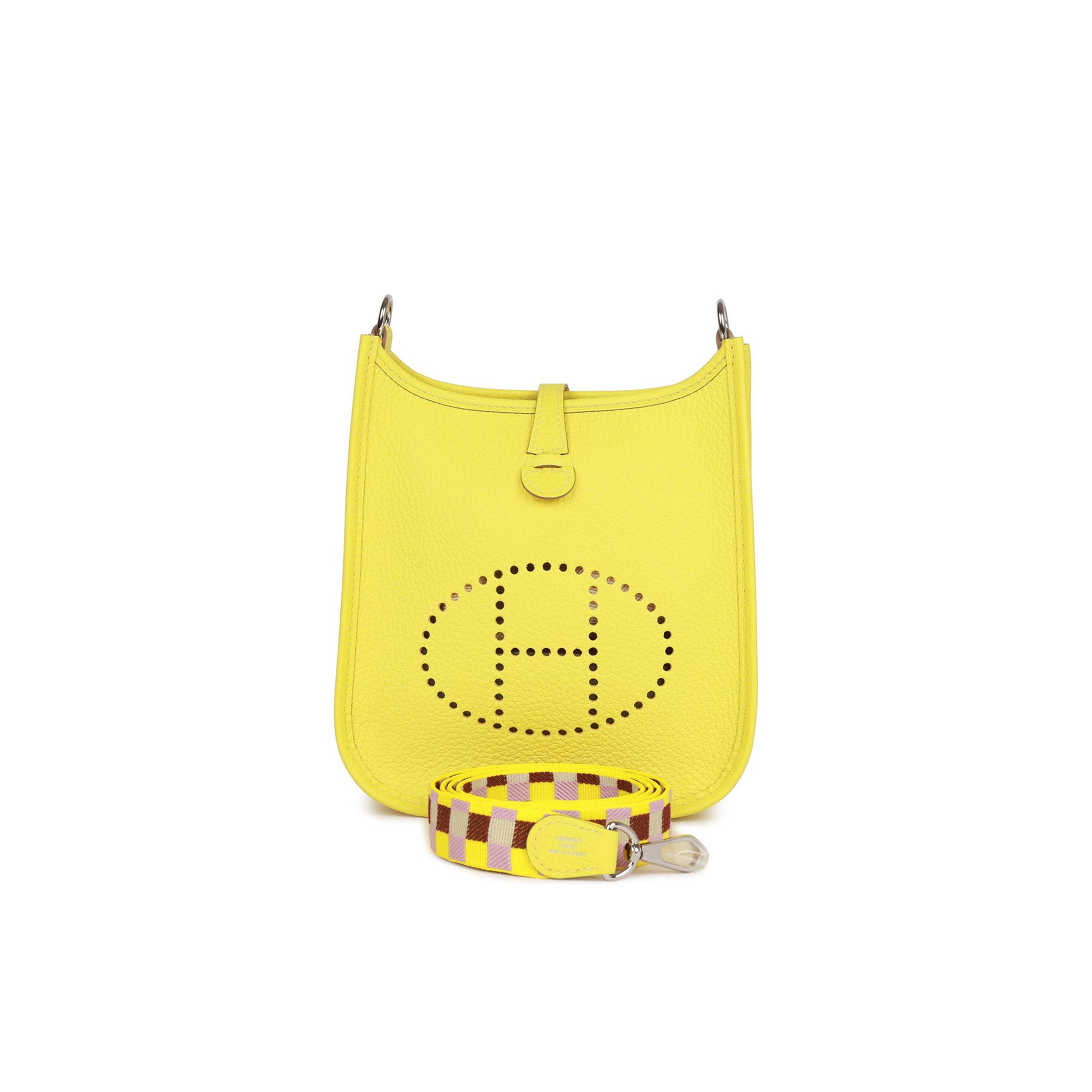 H**mes evelyne tpm lime clemence palladium hardware (17cm)