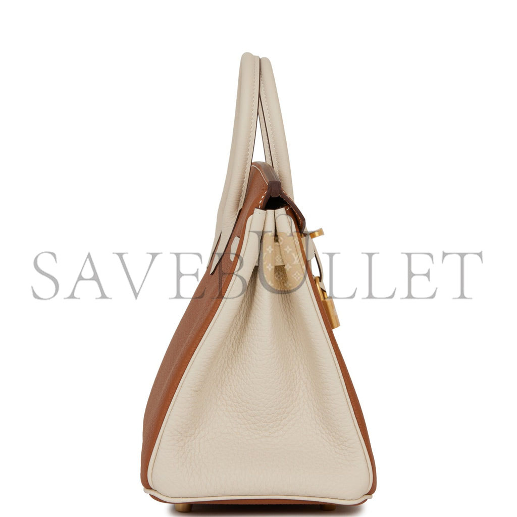 H**mes special order (hss) birkin 25 gold and craie togo brushed gold hardware handmade (25cm)