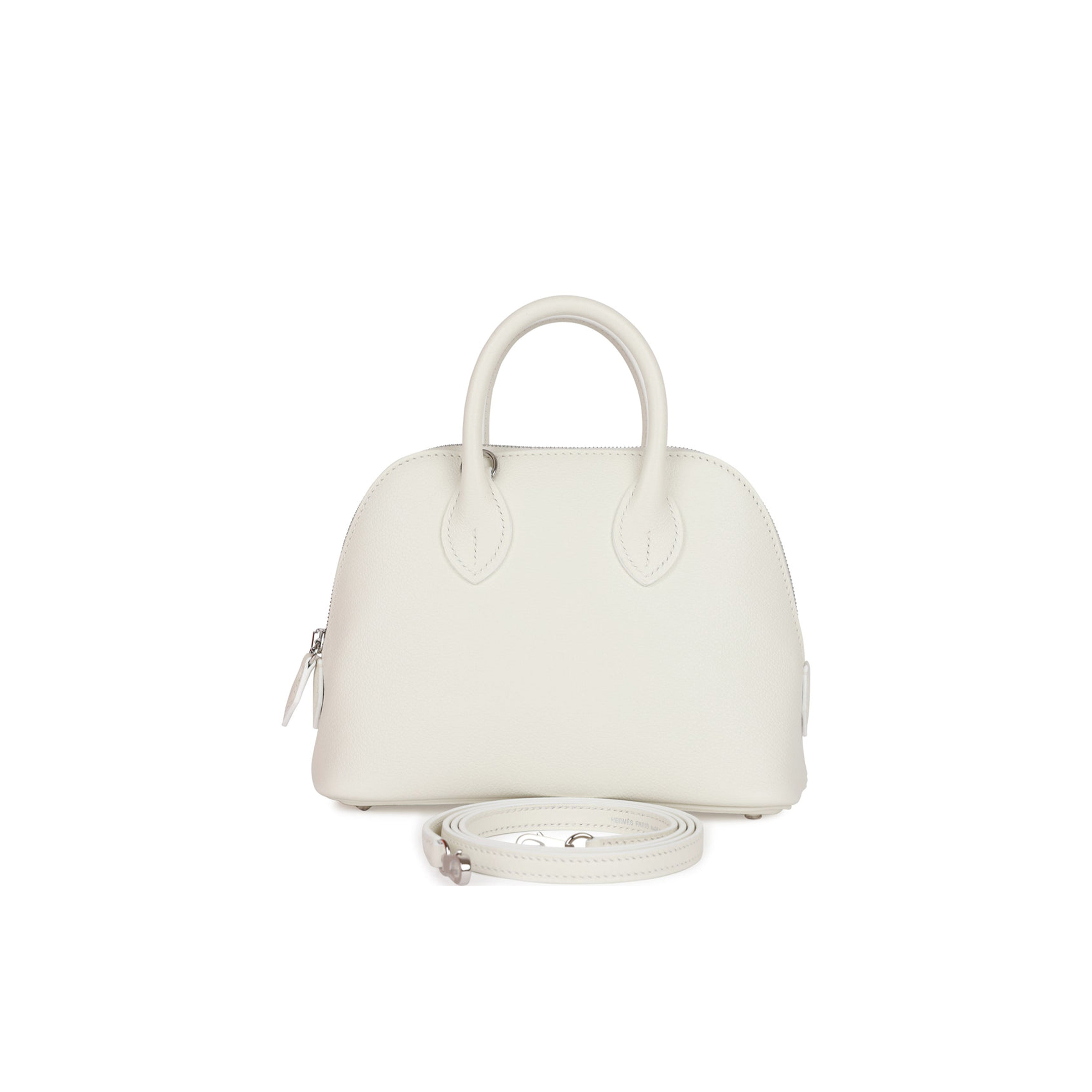 H**mes 1923 bolide 25 white evercolor verso palladium hardware (25*20*10cm)