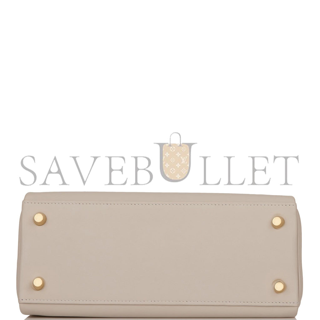 H**mes kelly retourne 25 gris perle swift gold hardware handmade (25*17*7cm)