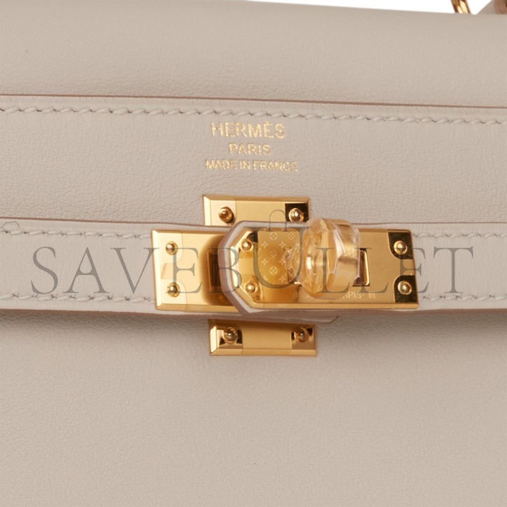 H**mes kelly retourne 25 gris perle swift gold hardware handmade (25*17*7cm)