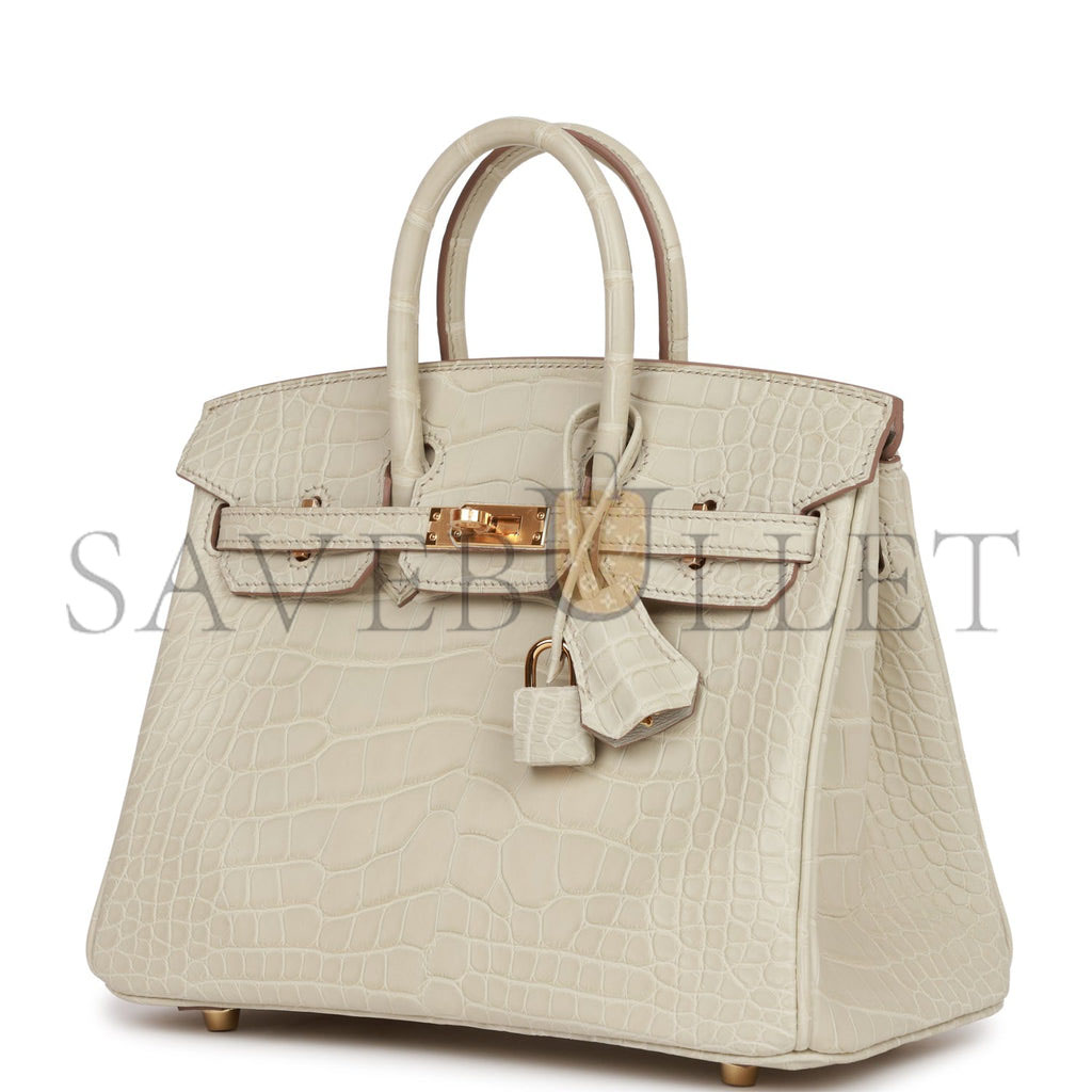 H**mes birkin 25 beton matte alligator gold hardware handmade (25*19*12cm)