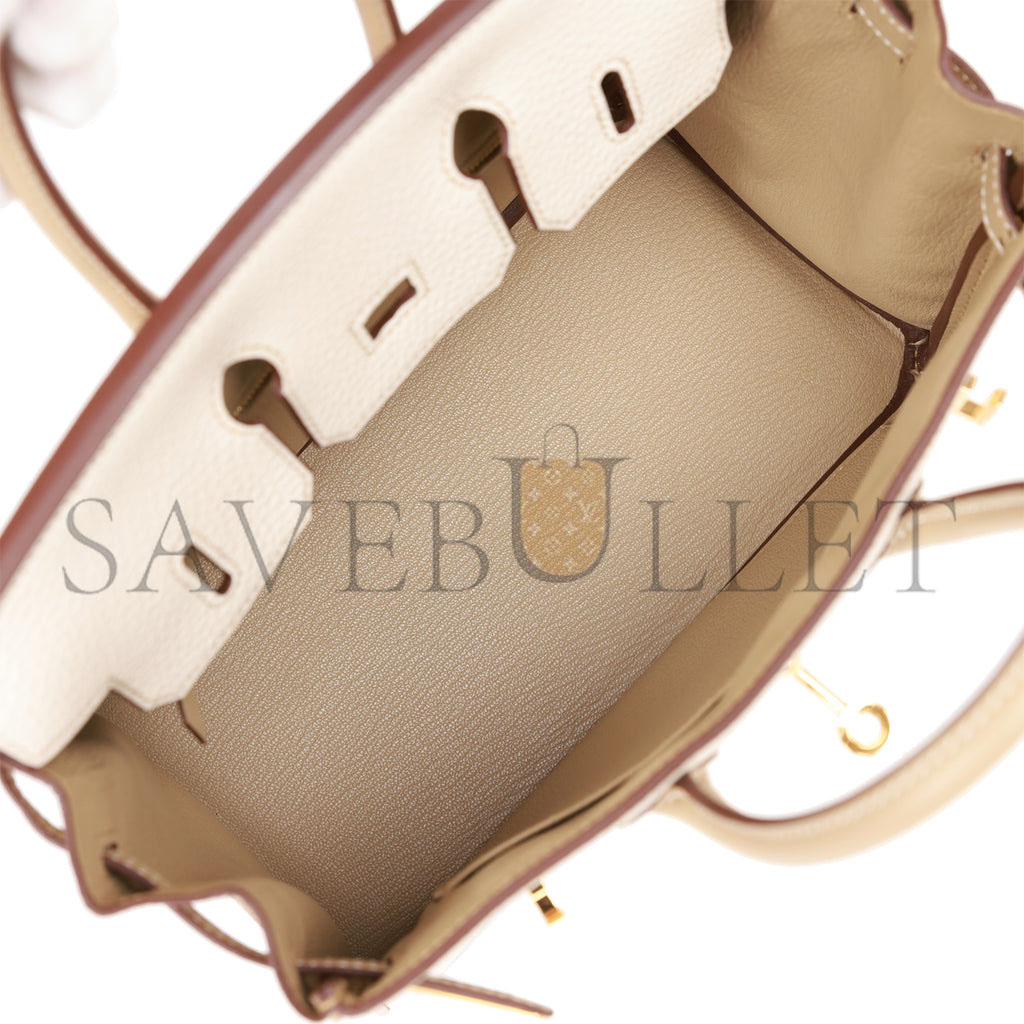 H**mes special order (hss) birkin 25 craie and trench togo gold hardware handmade (25cm)