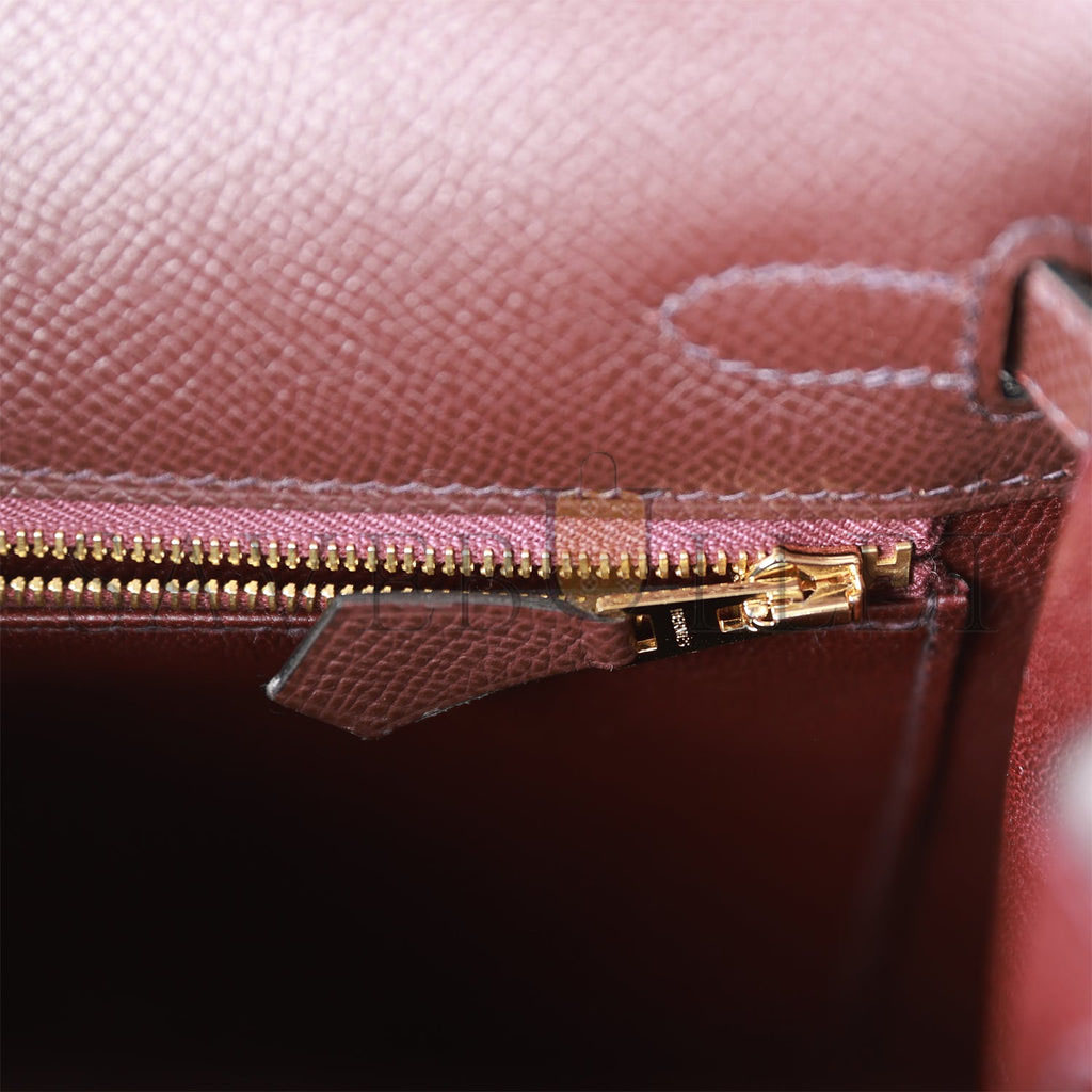 H**mes kelly sellier 25 rouge sellier epsom gold hardware handmade (25*17*7cm)