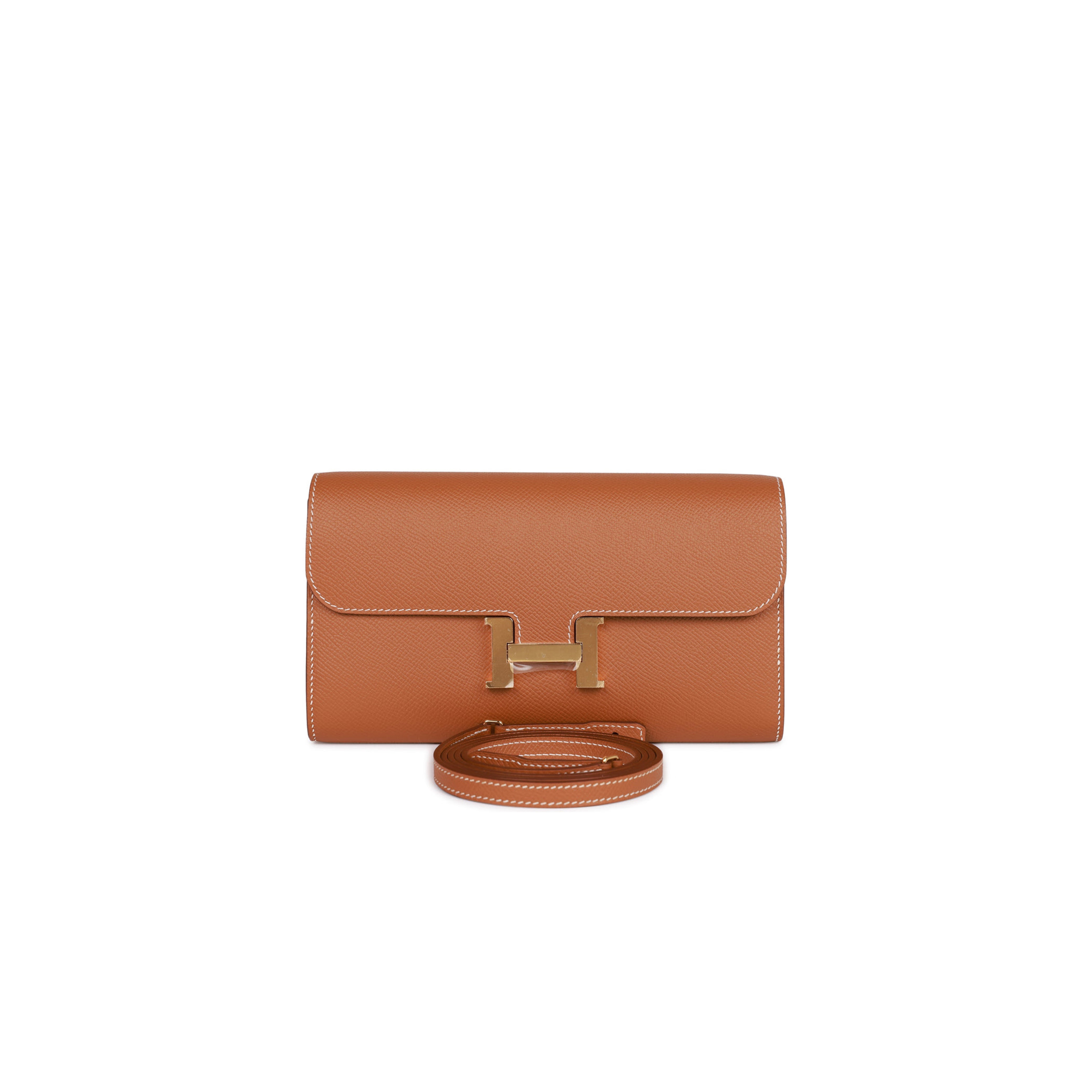 H**mes constance wallet to go gold epsom gold hardware (22*11cm)