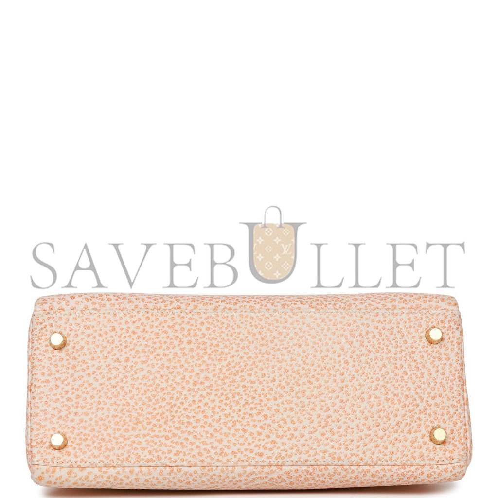 H**mes vintage H**mes kelly retourne 28 orange dalmatian buffalo gold hardware(28*22*10cm)