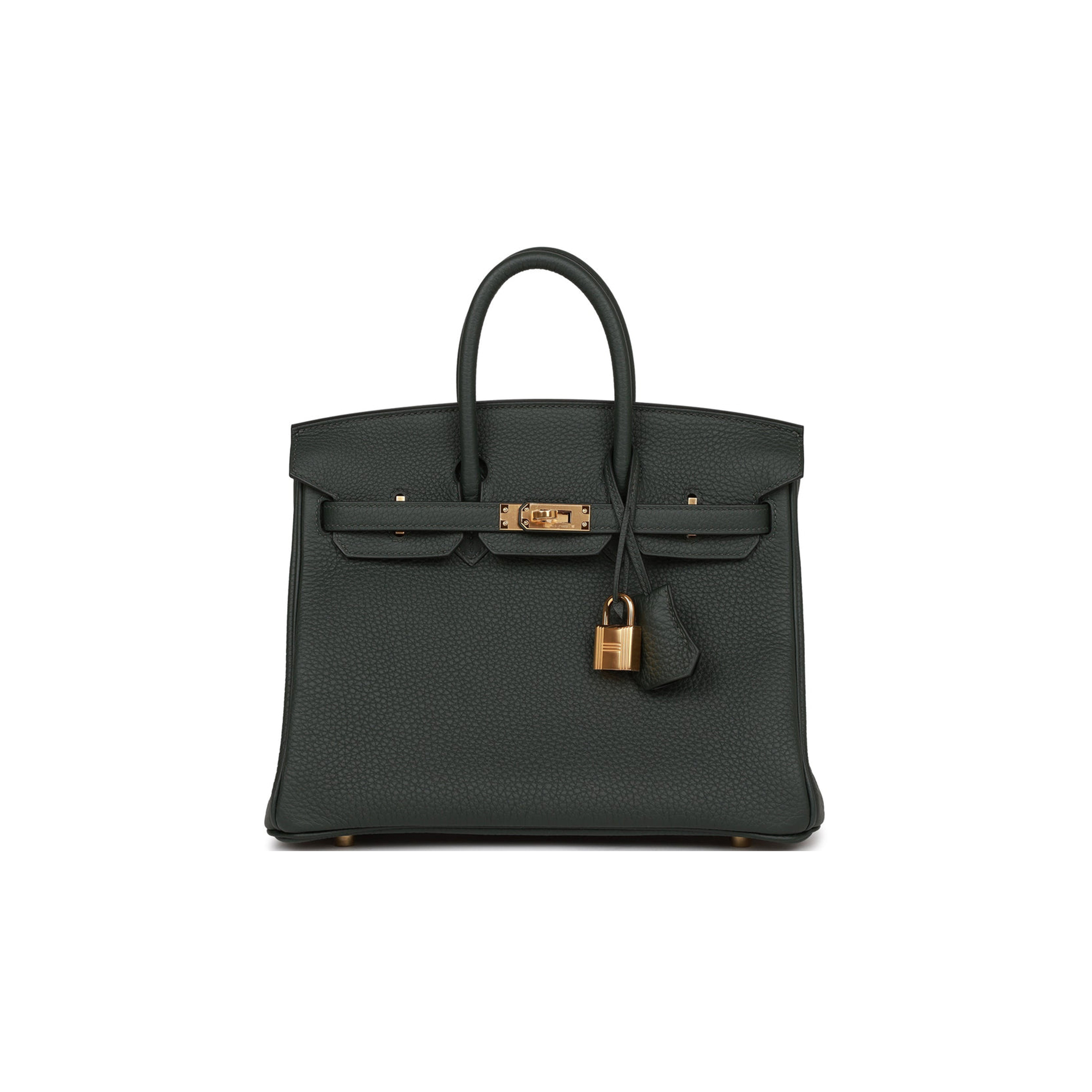 H**mes birkin 25 vert fonce togo gold hardware handmade (25cm)