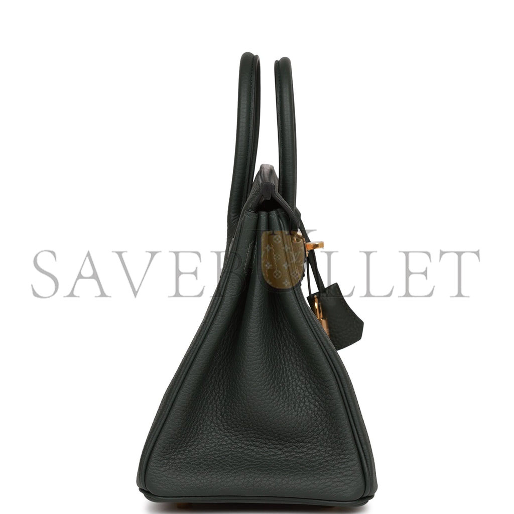 H**mes birkin 25 vert fonce togo gold hardware handmade (25cm)