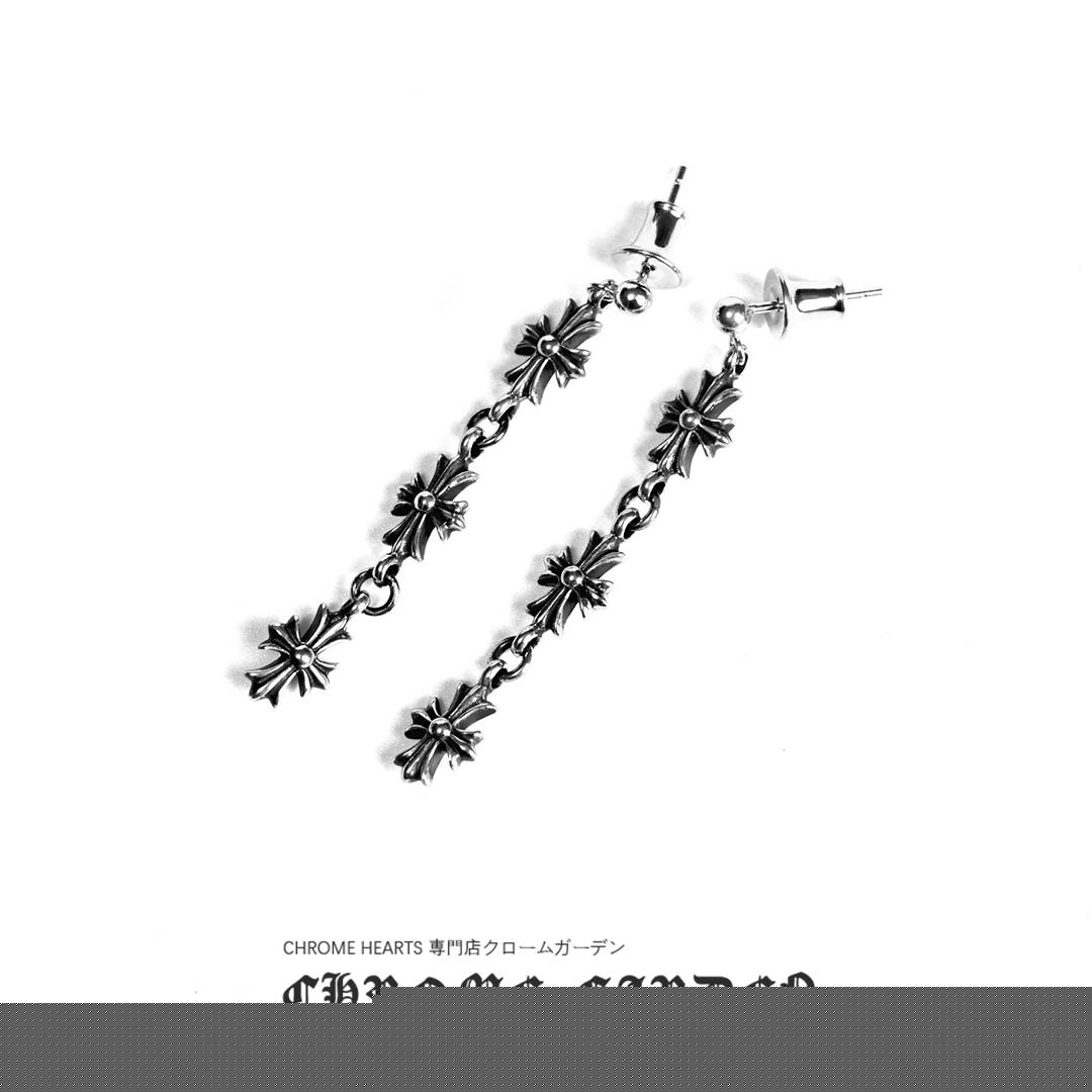 Ch**me He**ts 3 drop cross earring