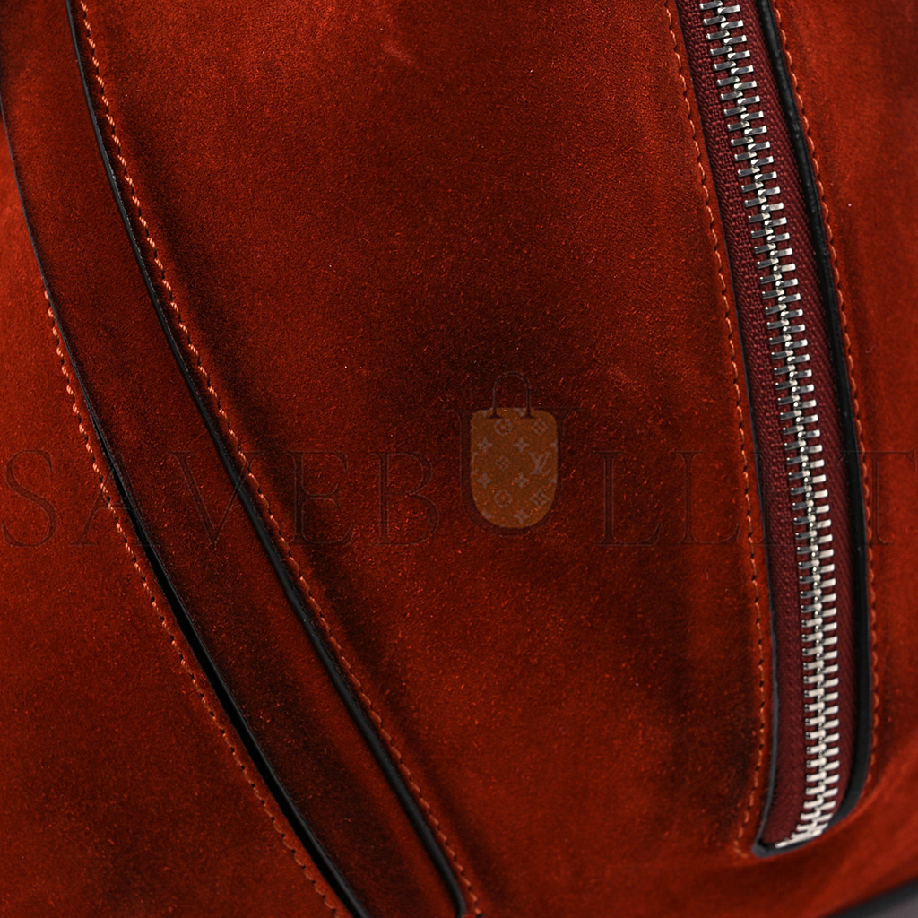 l*ew* calfskin suede hammock shoulder bag red (30*25*13.5cm)