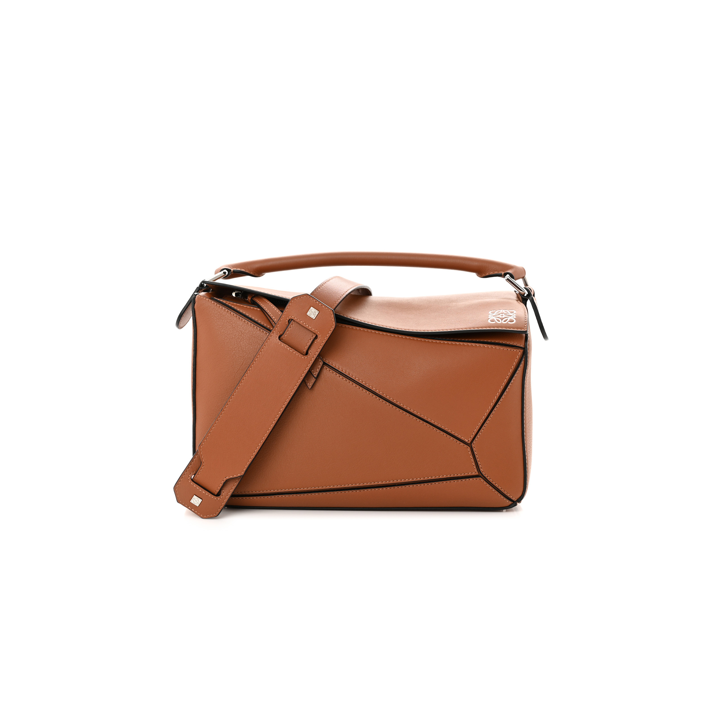 l*ew* calfskin medium puzzle bag tan (28*18*12cm)