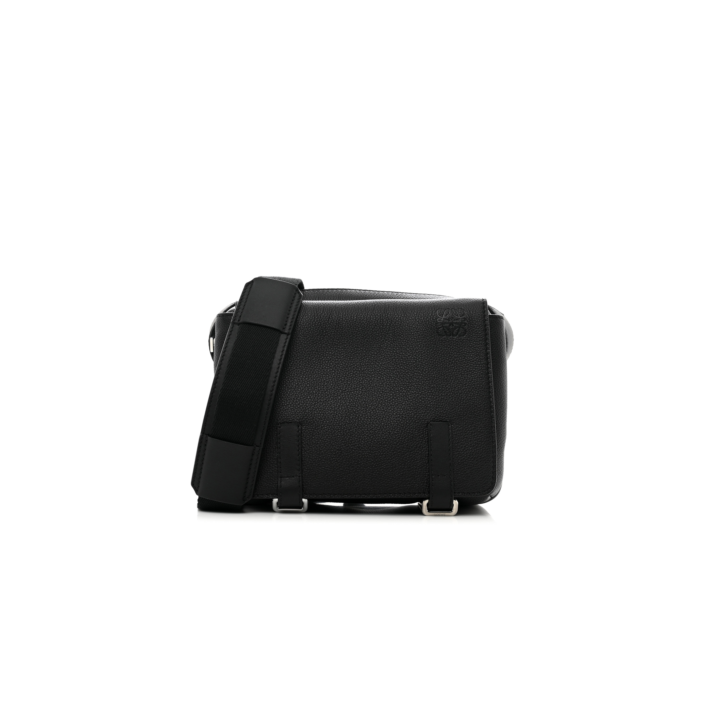 l*ew* soft grained calfskin xs military messenger bag black (23*18*9cm)