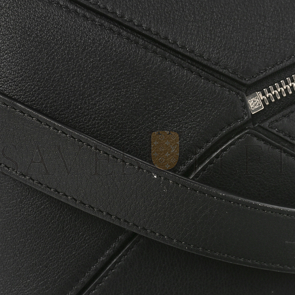 l*ew* calfskin medium puzzle bag black (29*19.5*14cm)