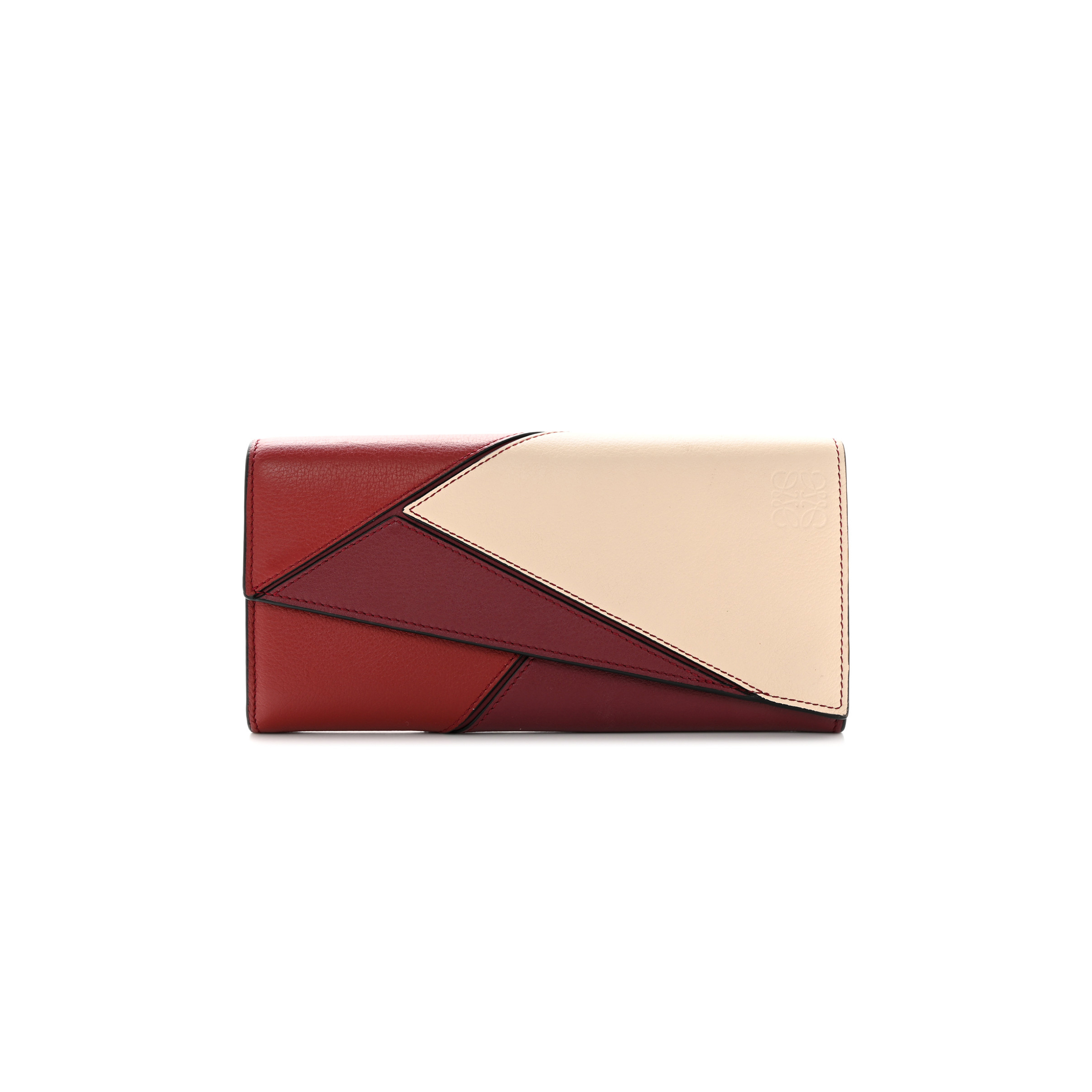 l*ew* calfskin puzzle continental wallet wine garnet (19*10*3cm)