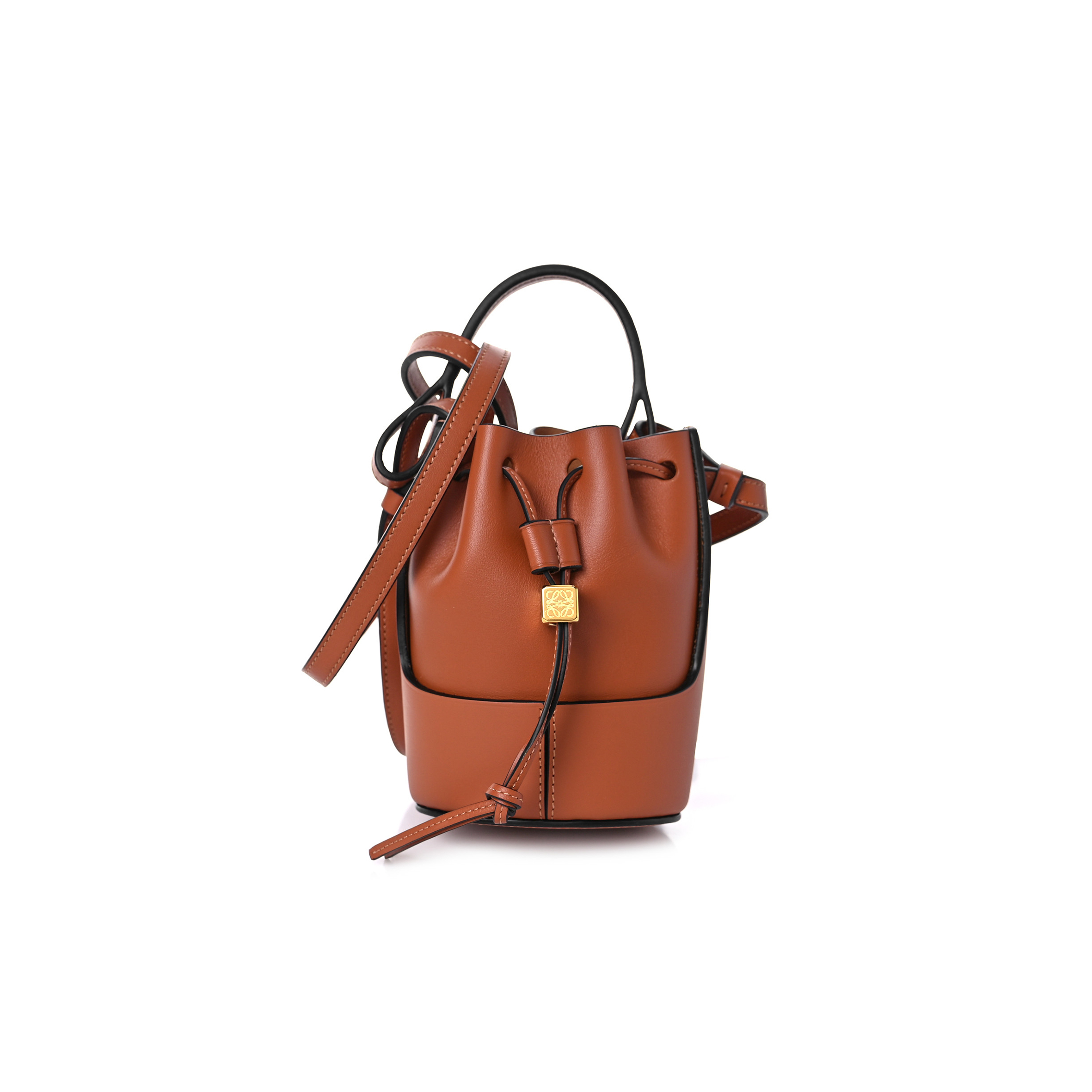 l*ew* calfskin balloon nano bucket bag tan (14*9*5cm)