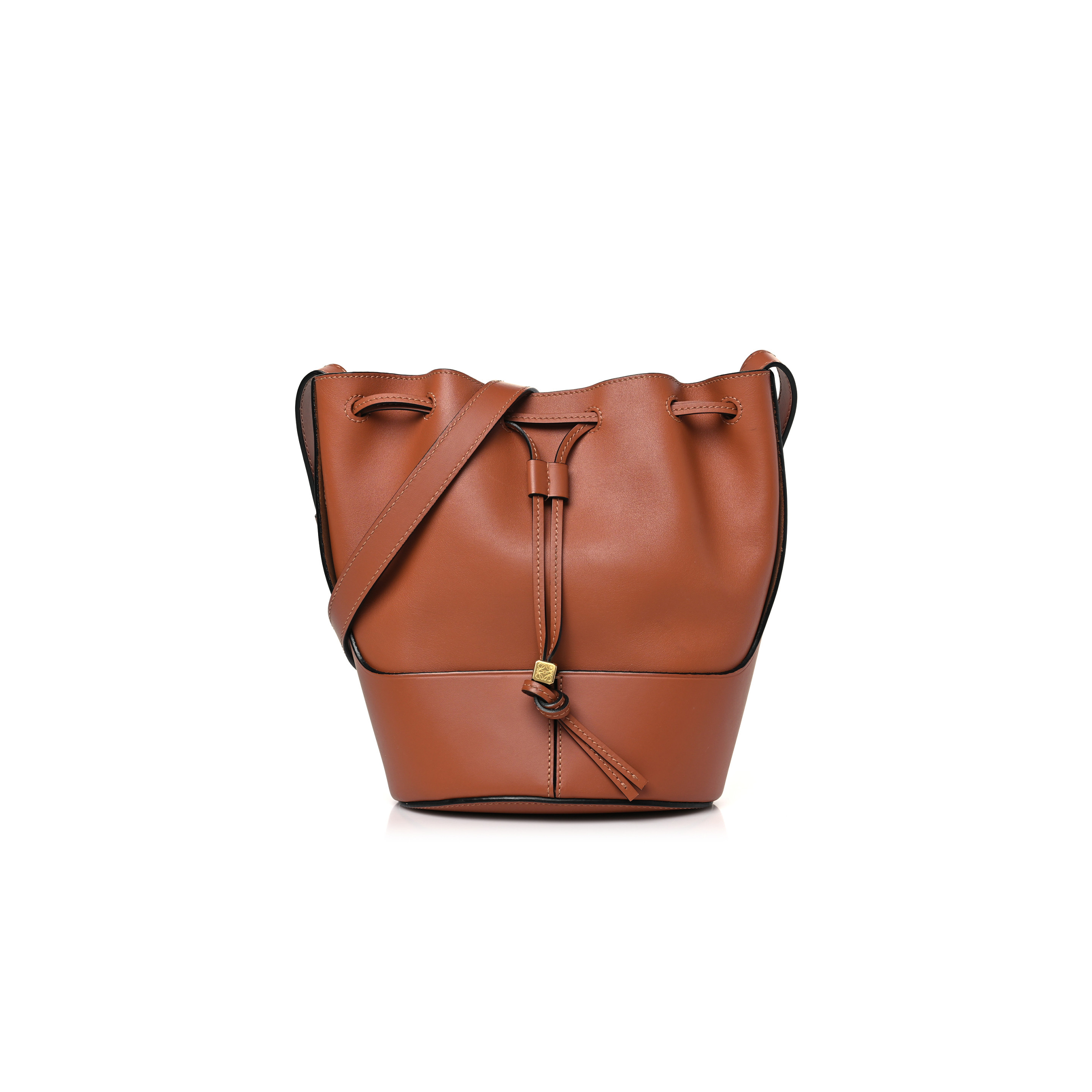 l*ew* calfskin balloon bucket bag tan (29*22*20cm)