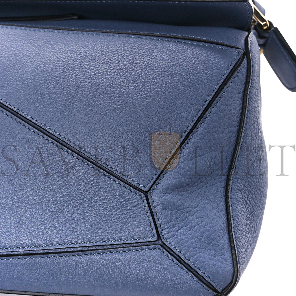 l*ew* calfskin medium puzzle bag blue (29*19.5*14cm)