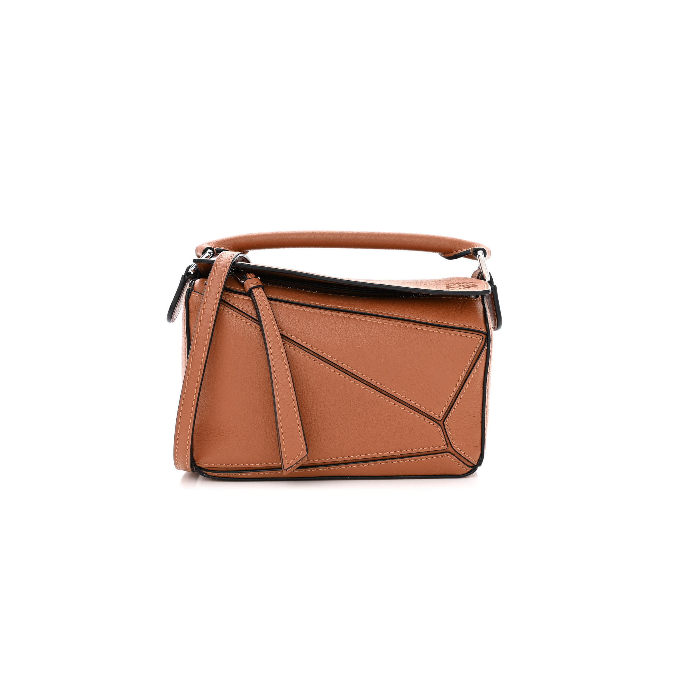 l*ew* calfskin mini puzzle bag tan (18*12.5*8cm)