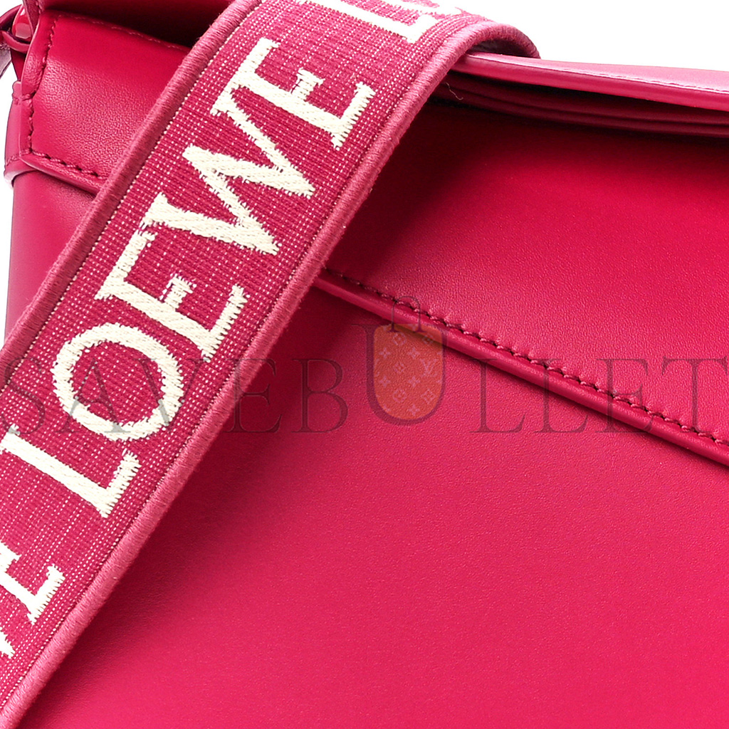 l*ew* satin calfskin monoCh*0me small puzzle edge bag ruby red glaze (24*16.5*10.5cm)