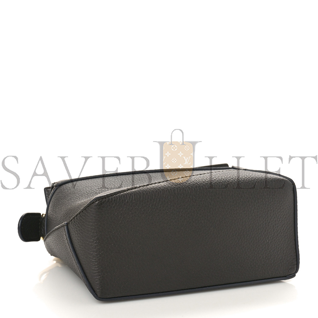 l*ew* calfskin mini puzzle edge bag dark grey (18*12.5*8cm)