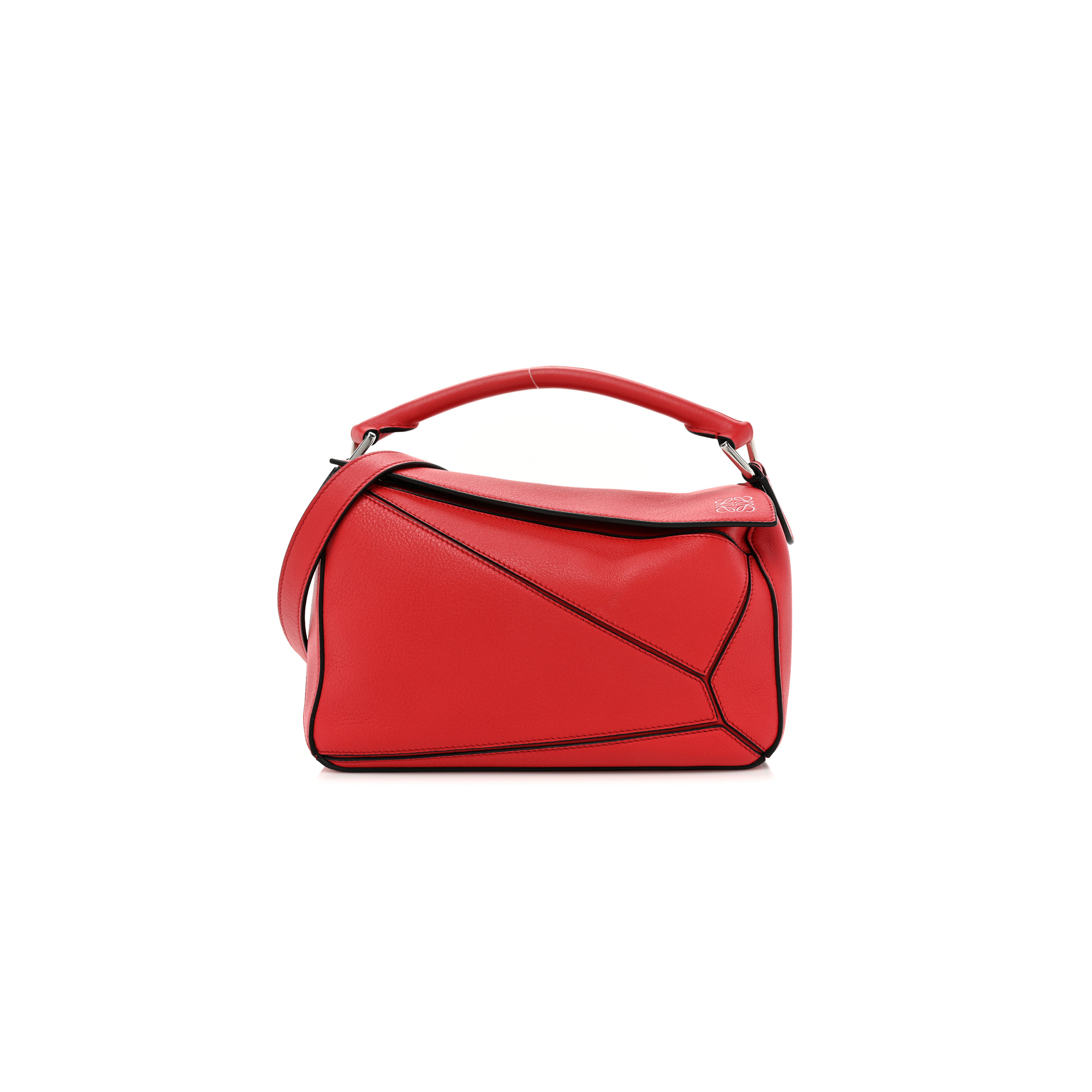 l*ew* calfskin small puzzle bag scarlet (24*16.5*10.5cm)