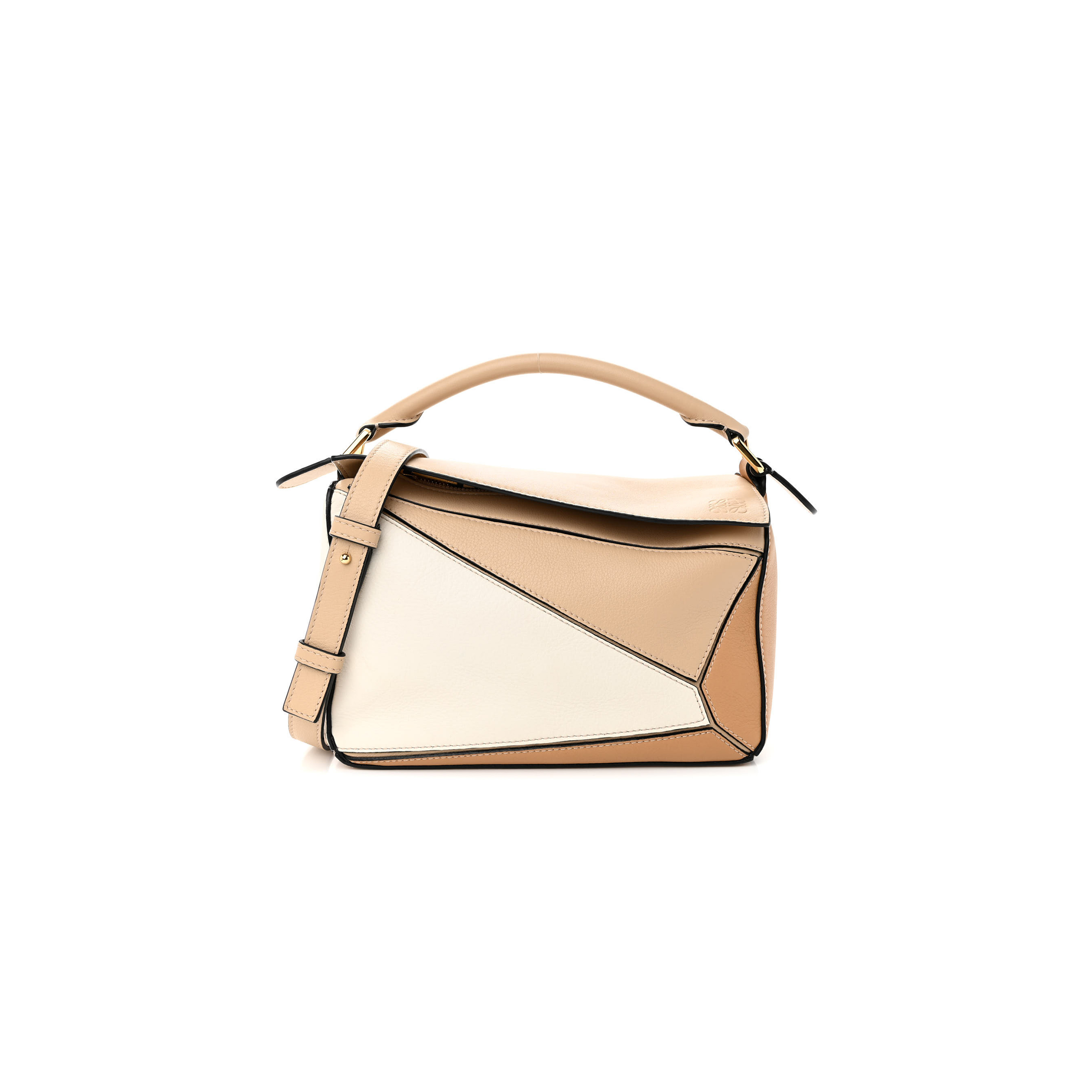 l*ew* calfskin small puzzle bag dusty beige soft white (24*16.5*10.5cm)