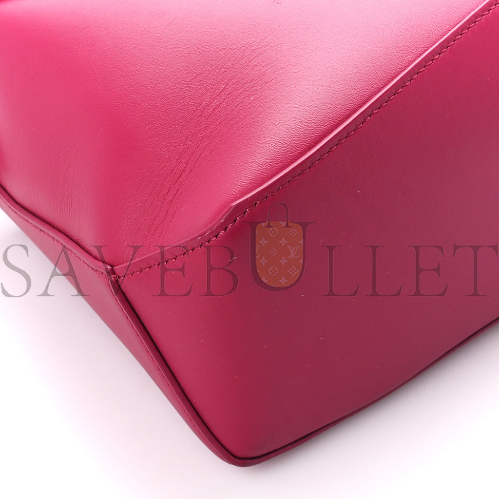 l0ew* satin calfskin monoCh*0me small puzzle edge bag ruby red glaze (24*16.5*10.5cm)