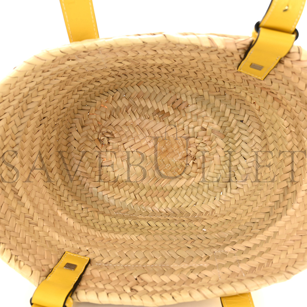 l*ew* raffia small basket tote bag natural yellow (21*18*13cm)