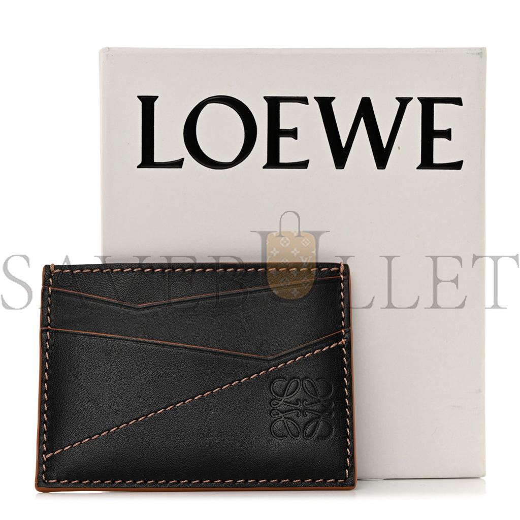 l*ew* calfskin puzzle card holder black (4*3cm)