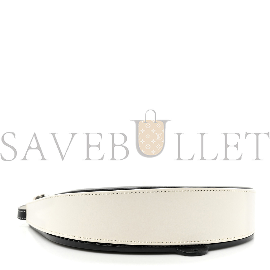 l*ew* soft calfskin heel bag black soft white (18*15*4cm)