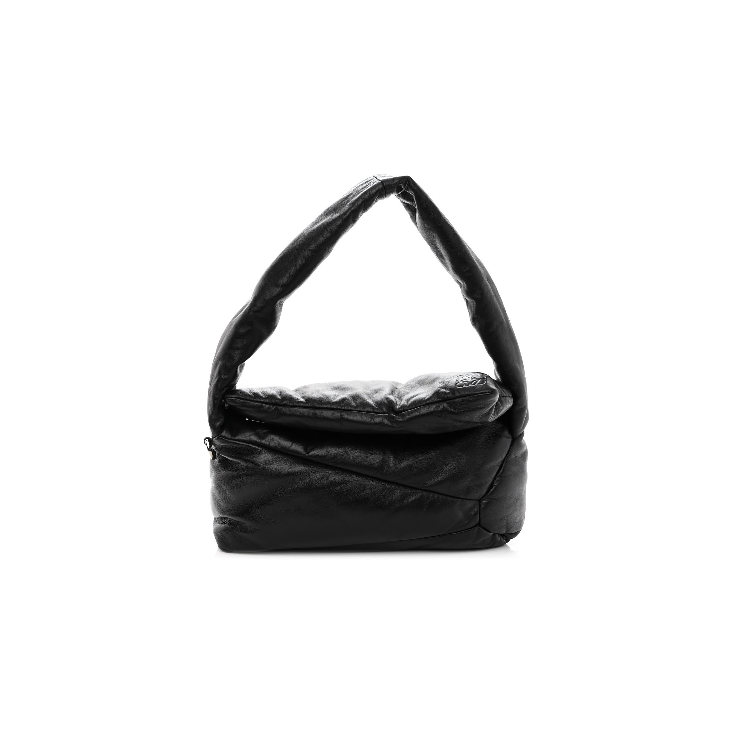 l*ew* shiny nappa puffer puzzle hobo black (28*13*10cm)