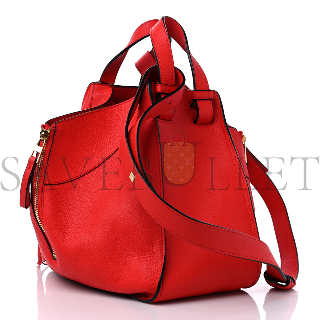l*ew* calfskin small hammock shoulder bag scarlet red (30*25*13.5cm)