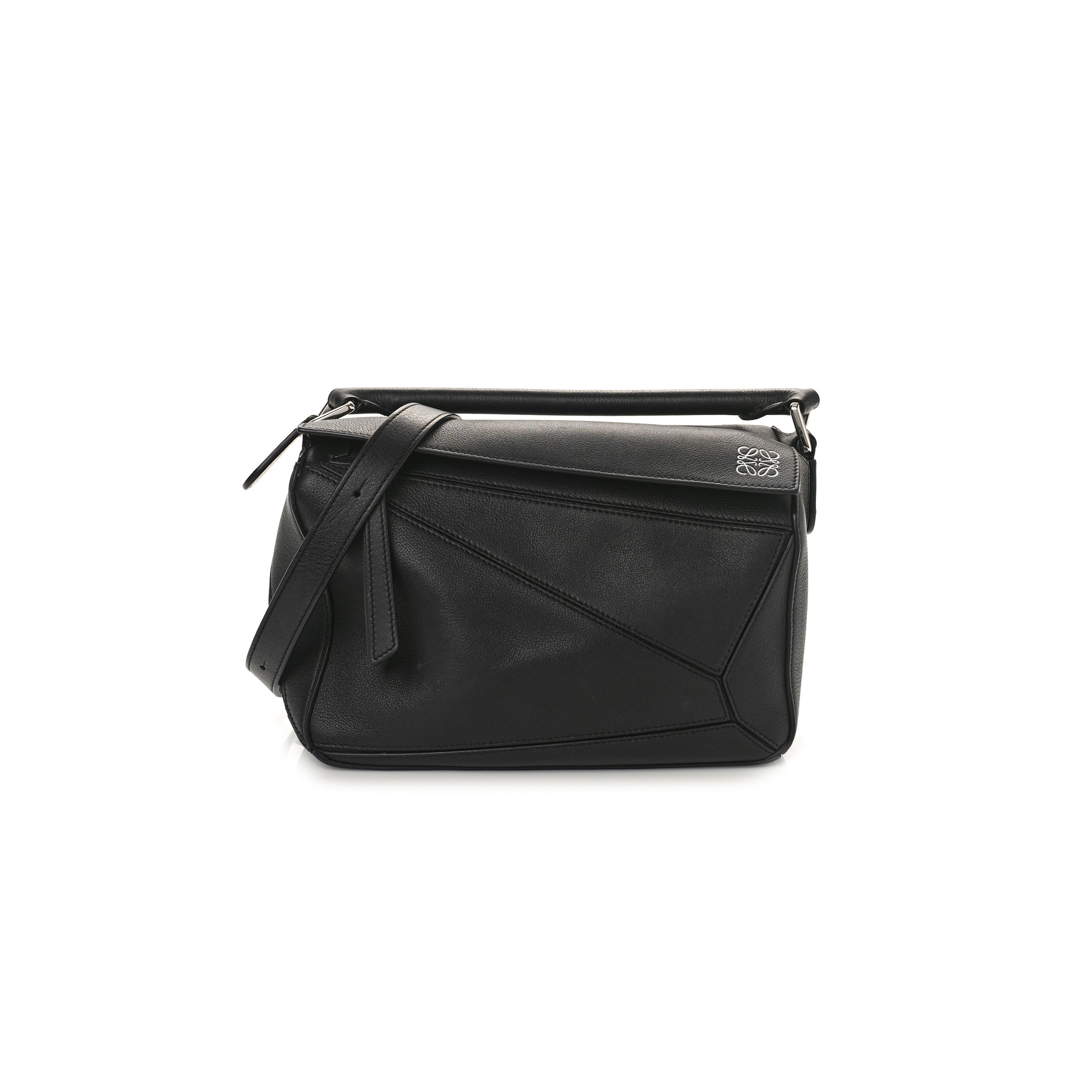l*ew* calfskin small puzzle bag black (24*16.5*10.5cm)