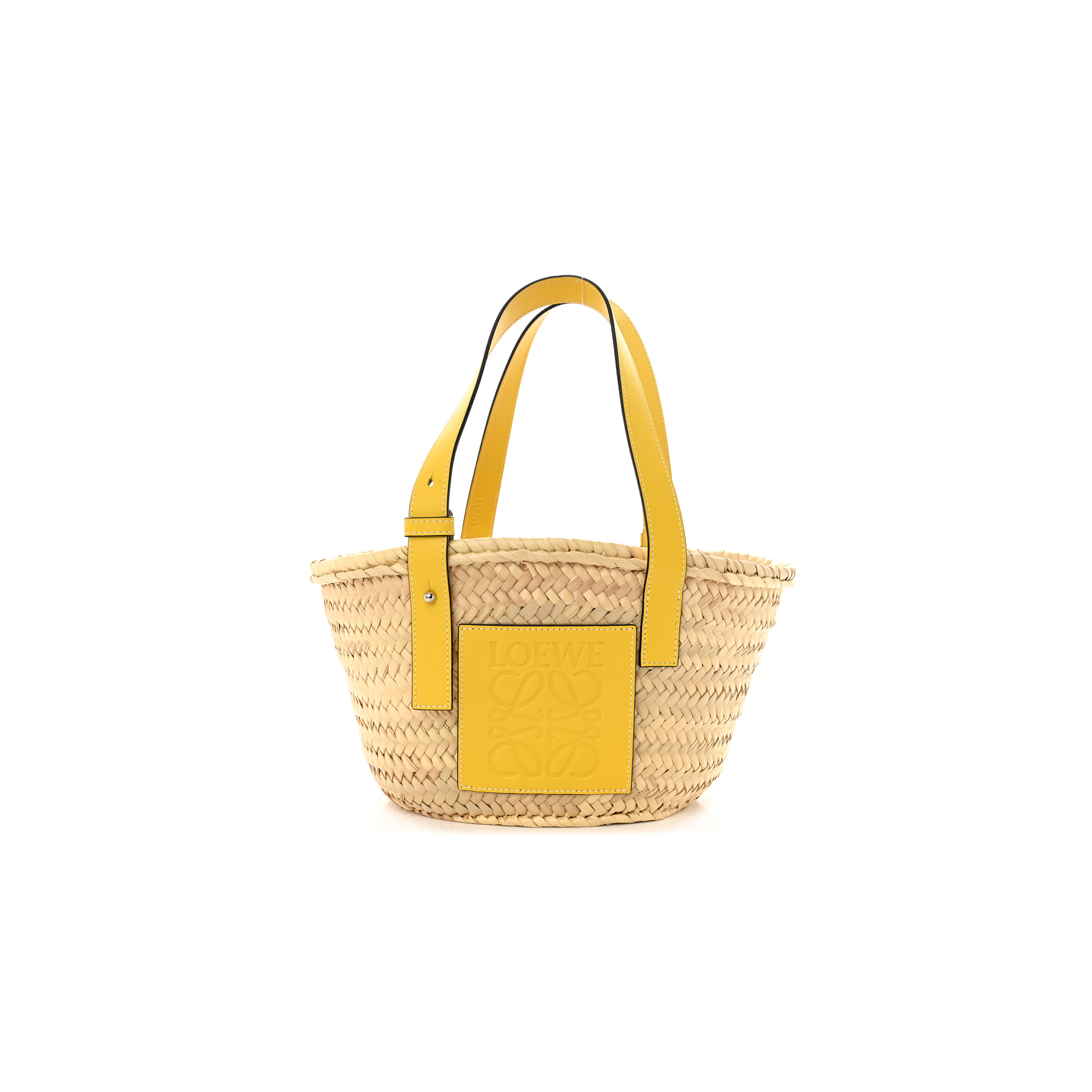 l*ew* raffia small basket tote bag natural yellow (21*18*13cm)