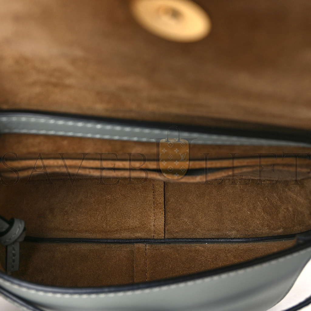 l*ew* calfskin mini gate dual bag ash grey (24*18*11cm)