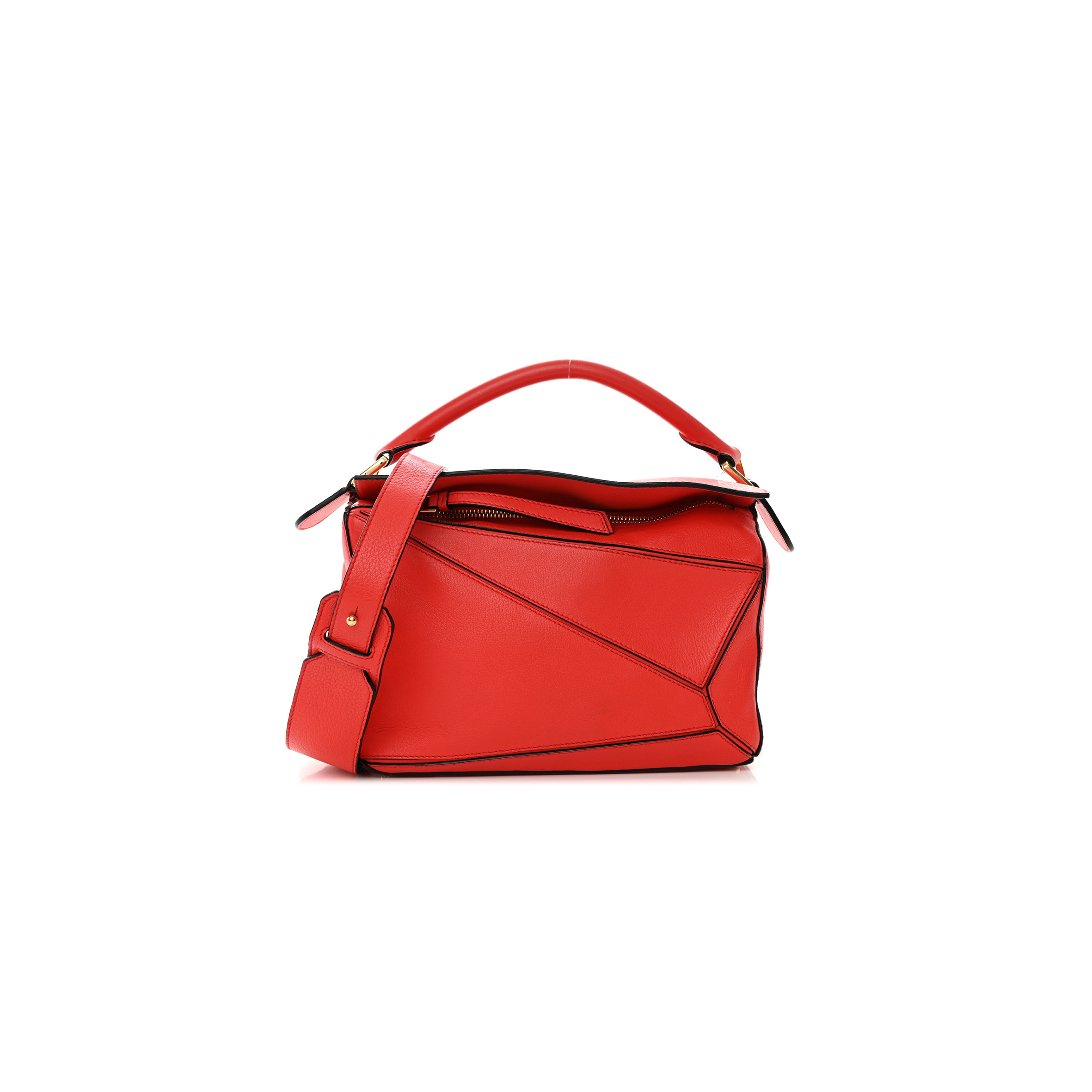 l*ew* calfskin small puzzle bag scarlet (24*16.5*10.5cm)