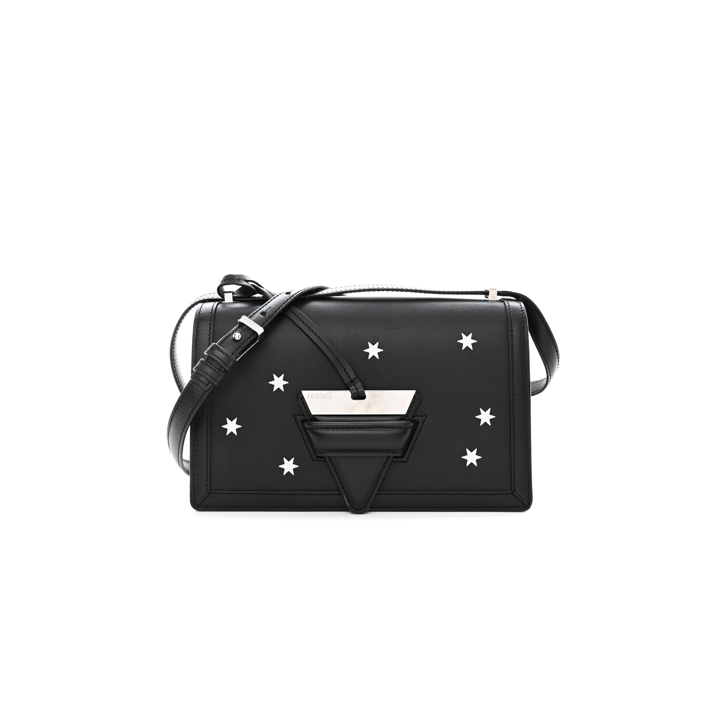 l*ew* calfskin stars medium barcelona shoulder bag black (23*15*10cm)