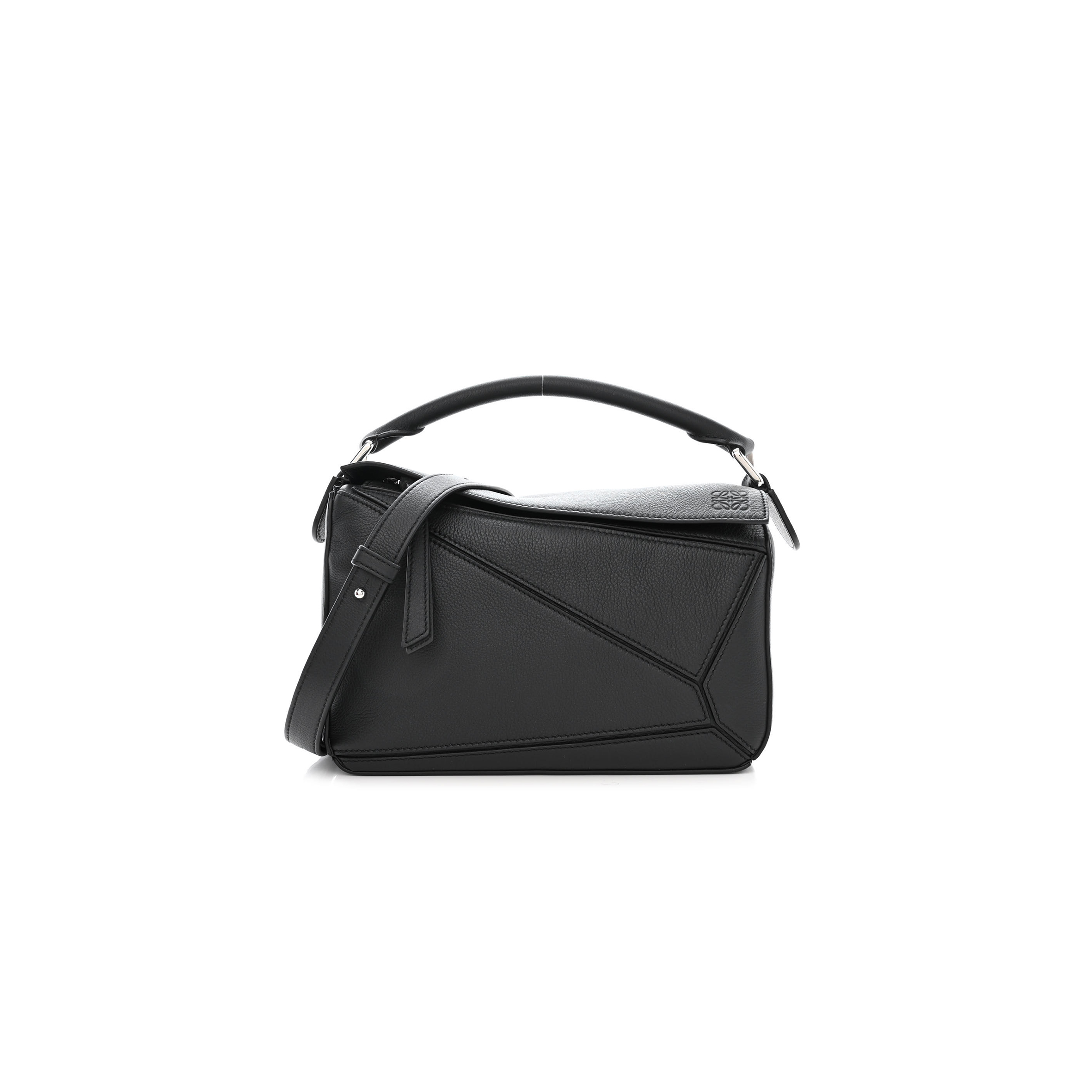l*ew* calfskin small puzzle bag black (24*16.5*10.5cm)