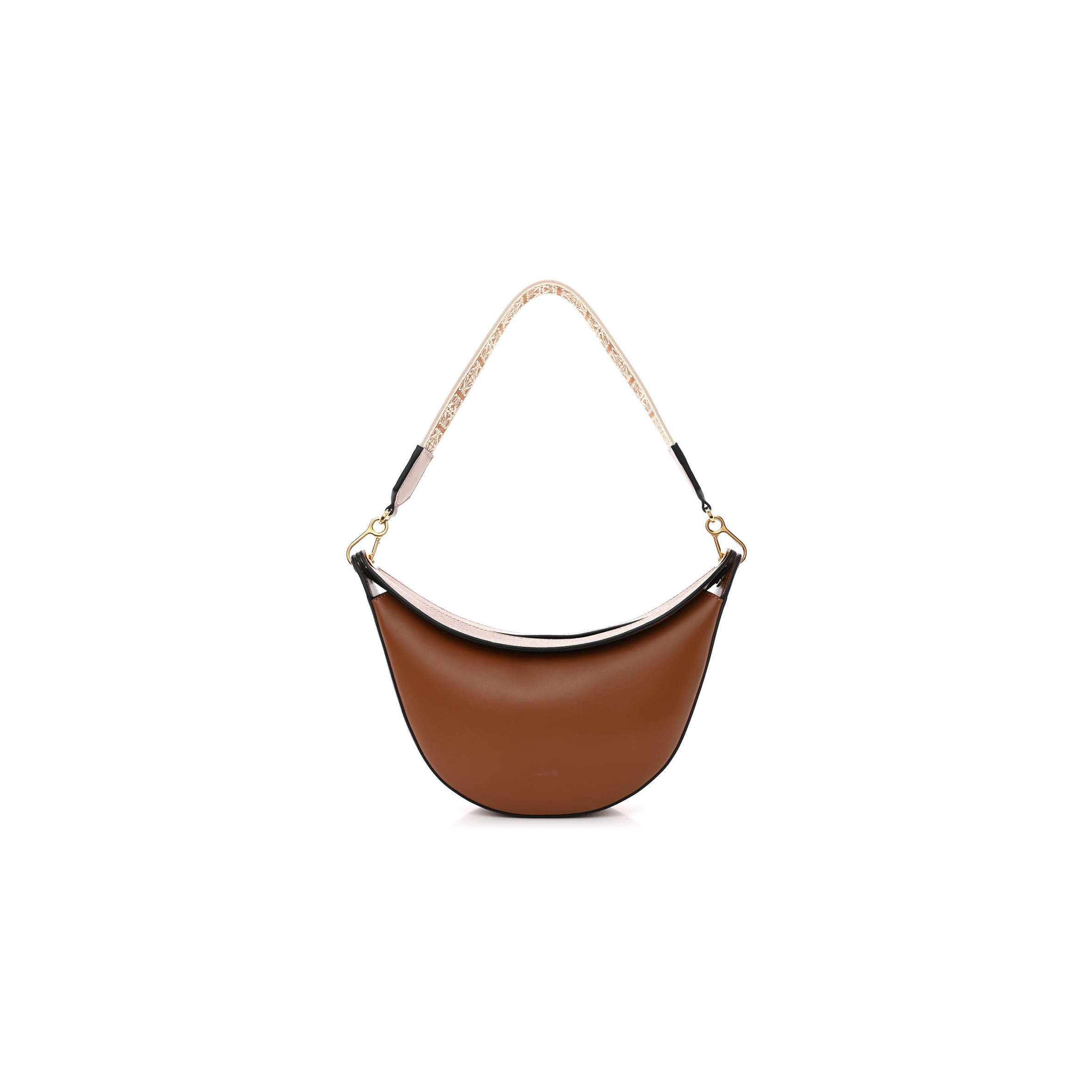 l*ew* satin calfskin jacquard luna bag pecan (28*22*6cm)