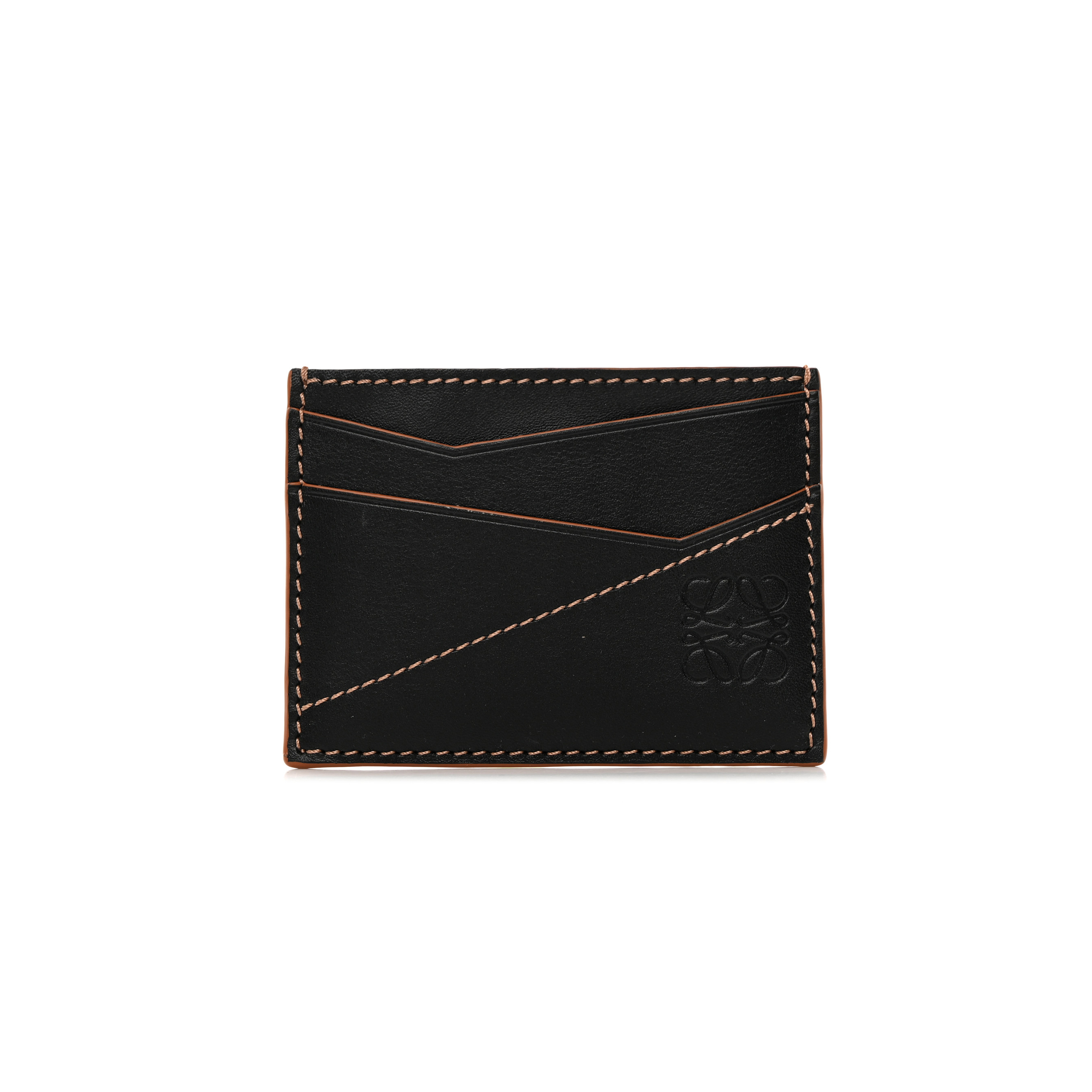 l*ew* calfskin puzzle card holder black (4*3cm)