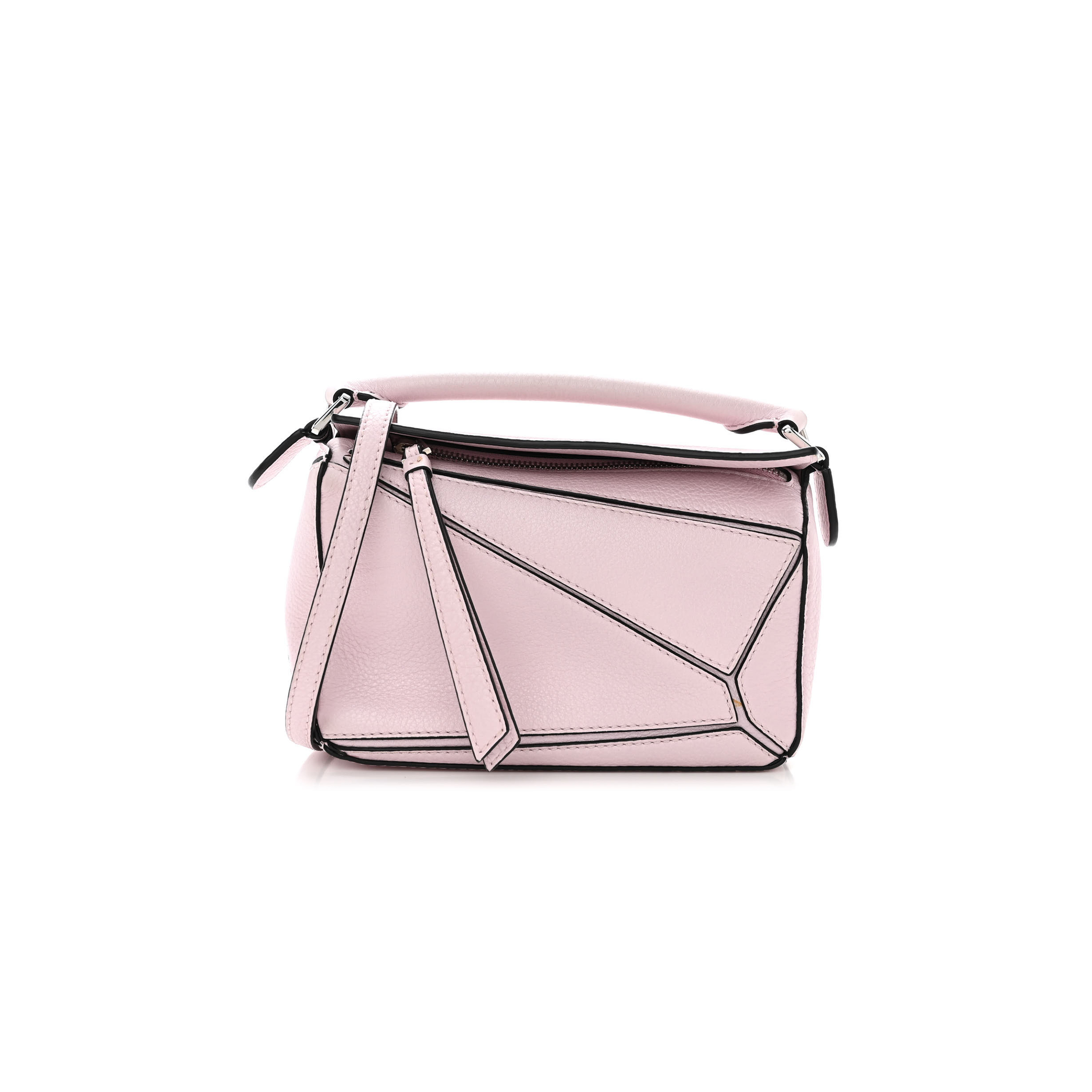 l*ew* calfskin mini puzzle bag icy pink (18*12.5*8cm)