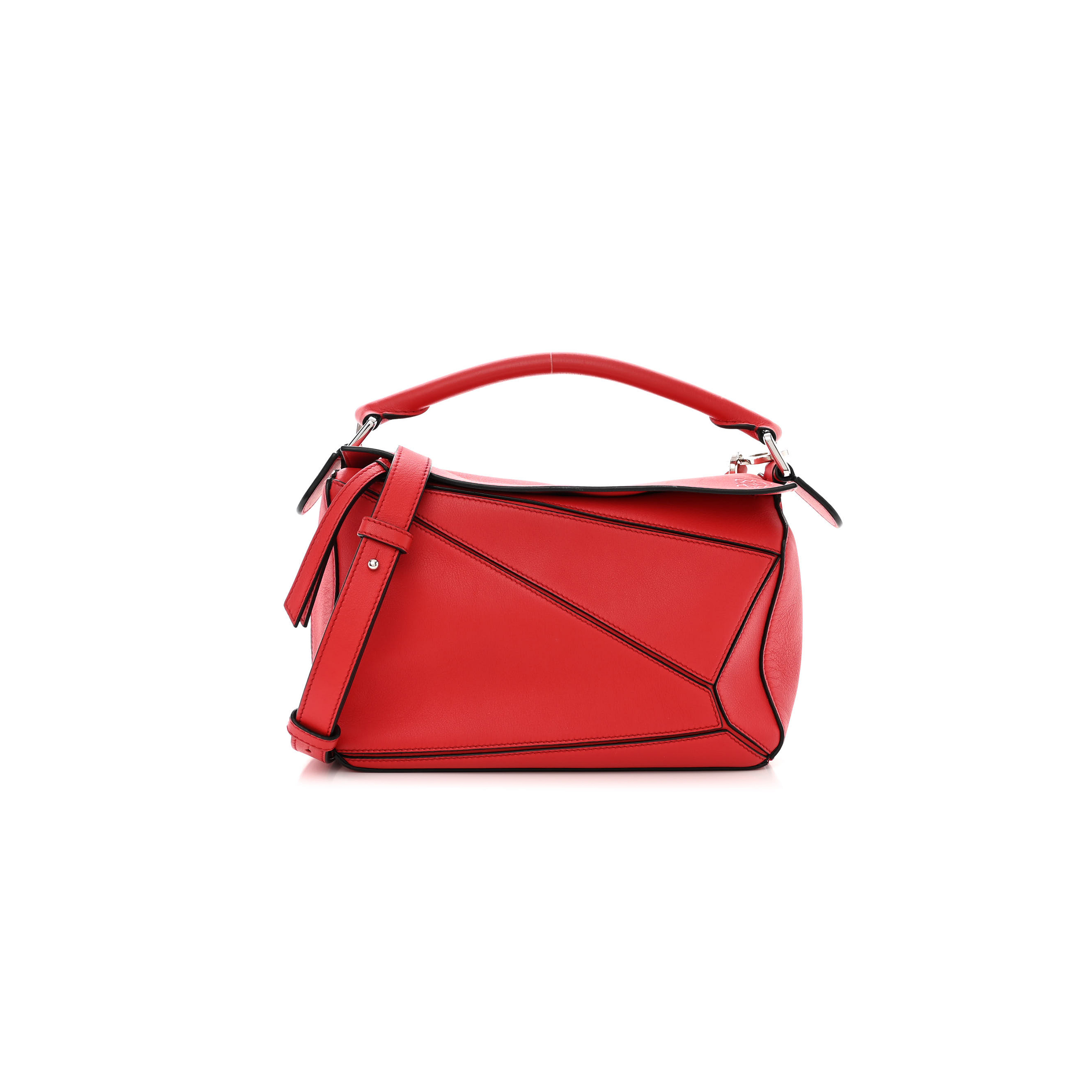 l*ew* calfskin small puzzle bag scarlet (24*16.5*10.5cm)