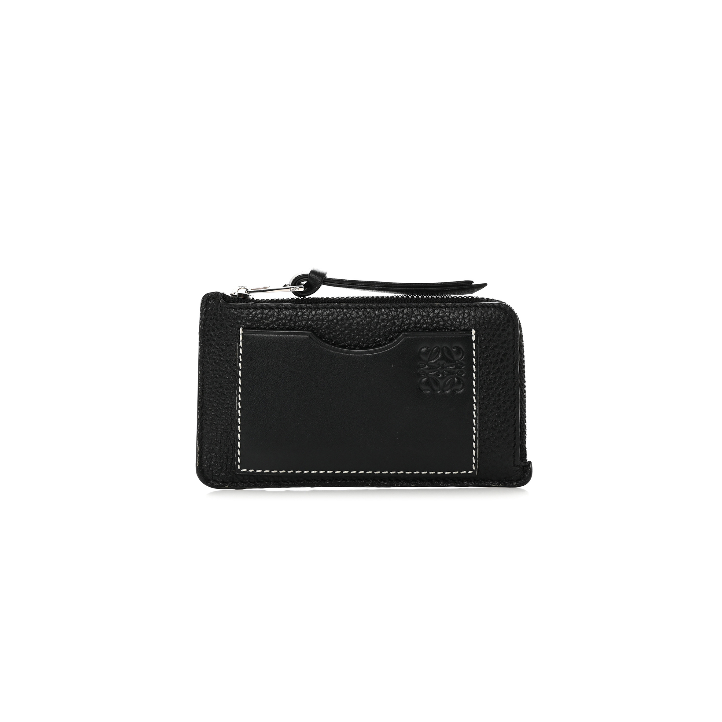 l*ew* soft grained calfskin coin card holder black (12*7cm)