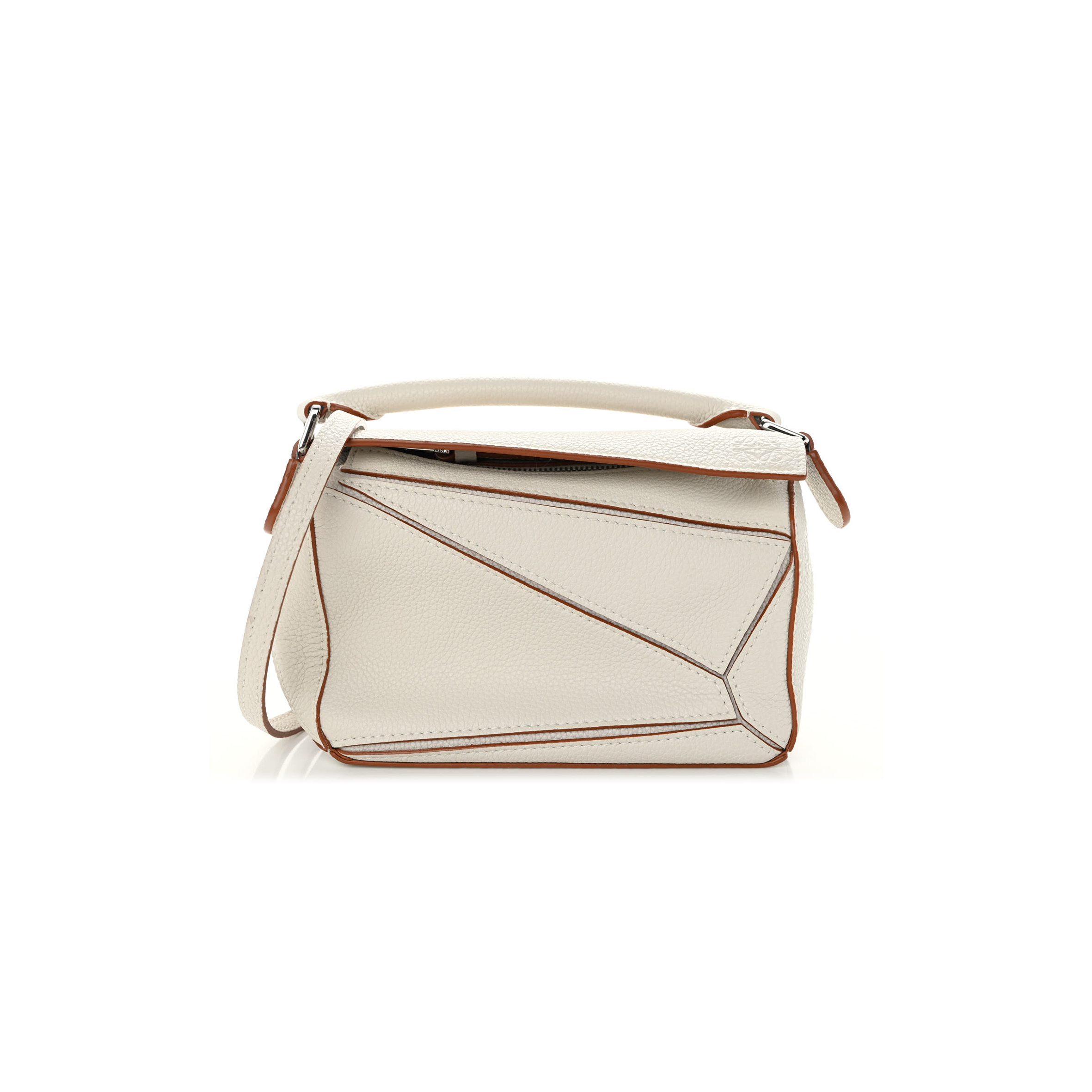 l*ew* calfskin mini puzzle bag soft white (18*12.5*8cm)