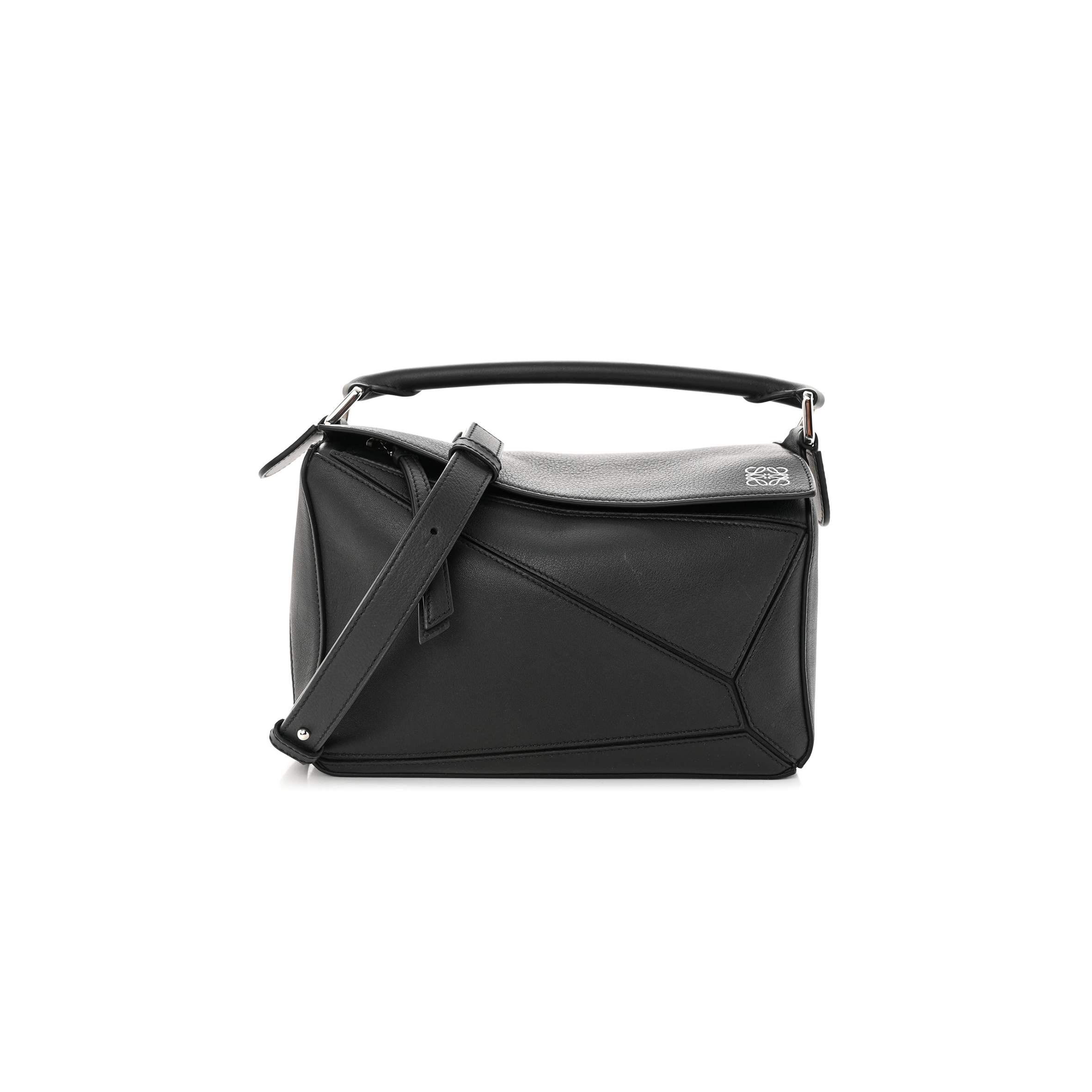 l*ew* calfskin small puzzle bag black (24*16.5*10.5cm)