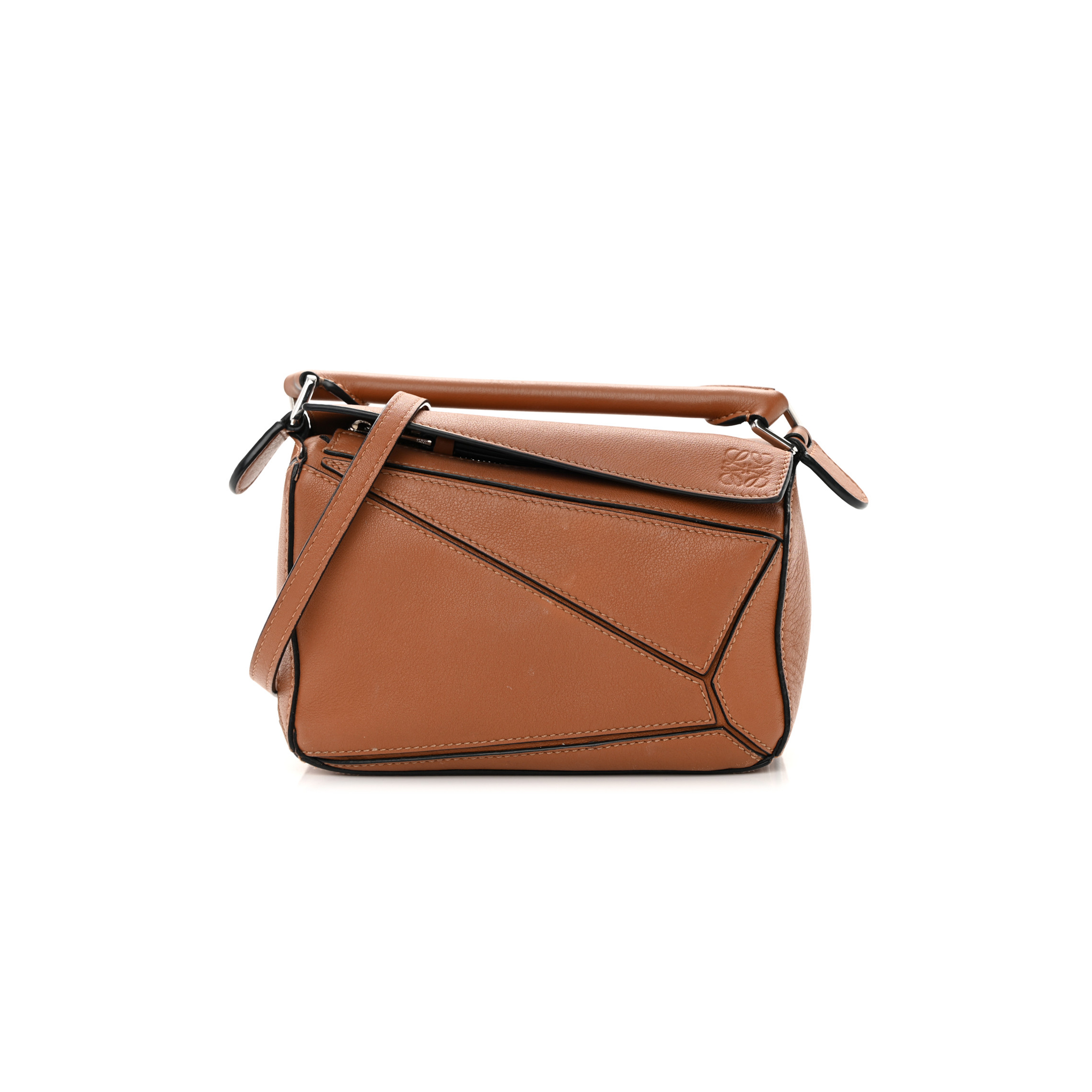 l*ew* calfskin mini puzzle bag tan (18*12.5*8cm)