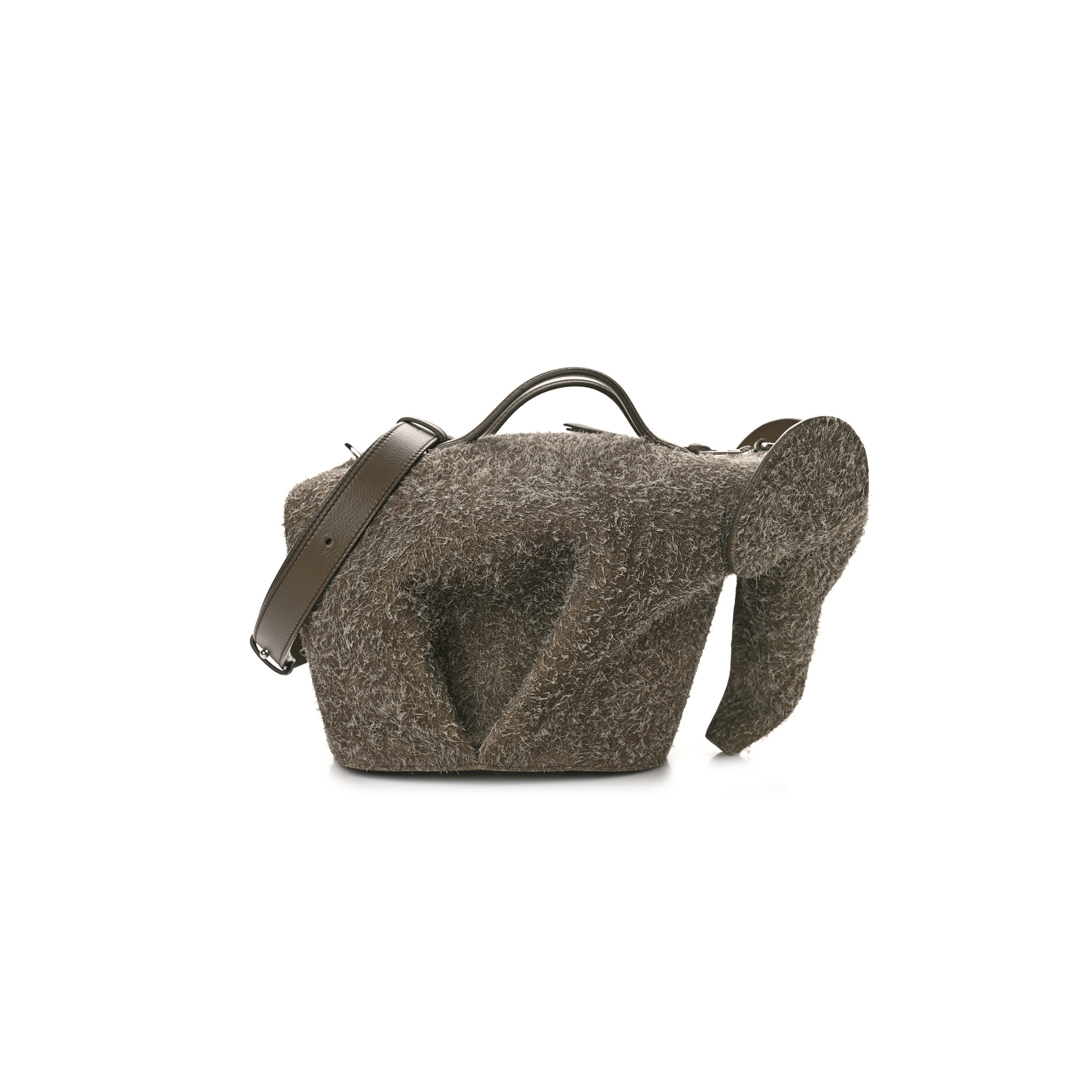 l*ew* brushed suede large elephant crossbody bag lichen grey (22*15*10cm)